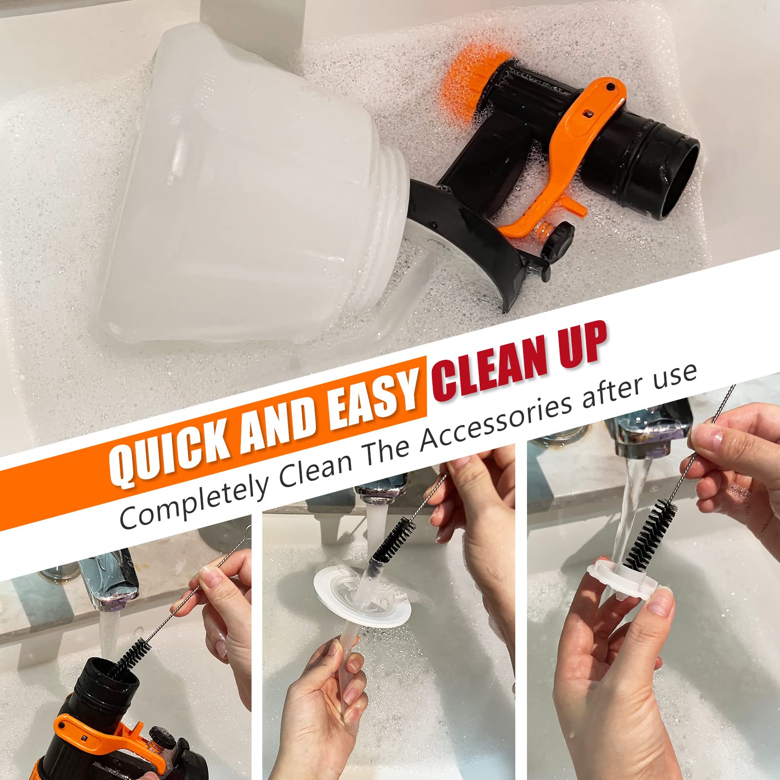 800W HVLP Paint Spray Gun with 6.5ft Air Hose & 4 Nozzles - High Efficiency Air Compressor for Fine Finishing - 3 Spray Patterns for House, Cabinets, Fence, Walls & Ceiling - Perfect for DIY Home Projects & Professional Painting