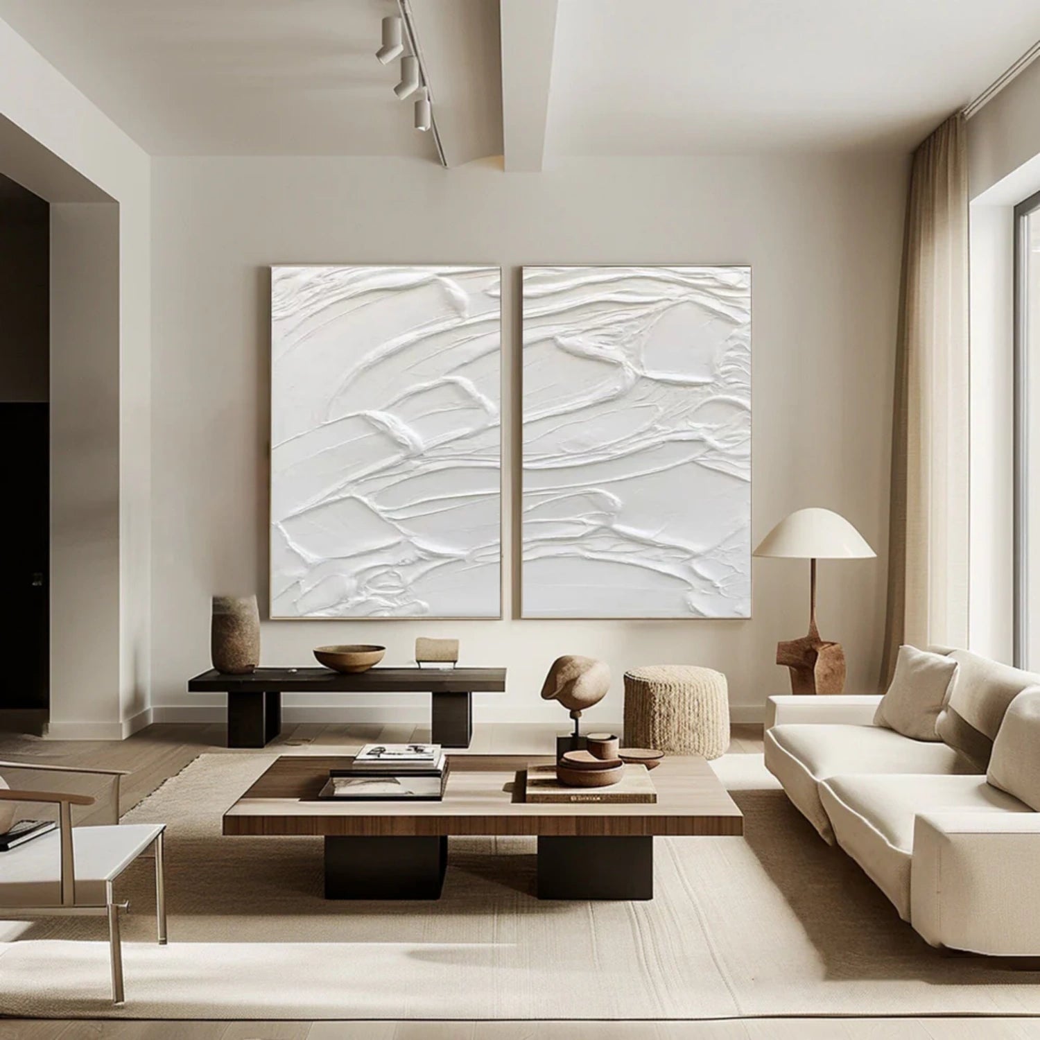 Premium White Textured Painting Canvas Set of 2 - Professional Artist Grade Stretched Cotton Canvas for Oil & Acrylic Painting - Perfect for Home Decor, Studio Art & DIY Projects #MM316