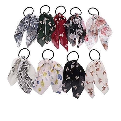 6-Piece Scarf Scrunchies with Long Ribbon Tails - Women's Hair Ties, Ponytail Holders & Hair Accessories for Girls | Perfect for Bun Hairstyles, Curly Hair & Holiday Gifts | Great for Daily Wear, Parties & Special Occasions