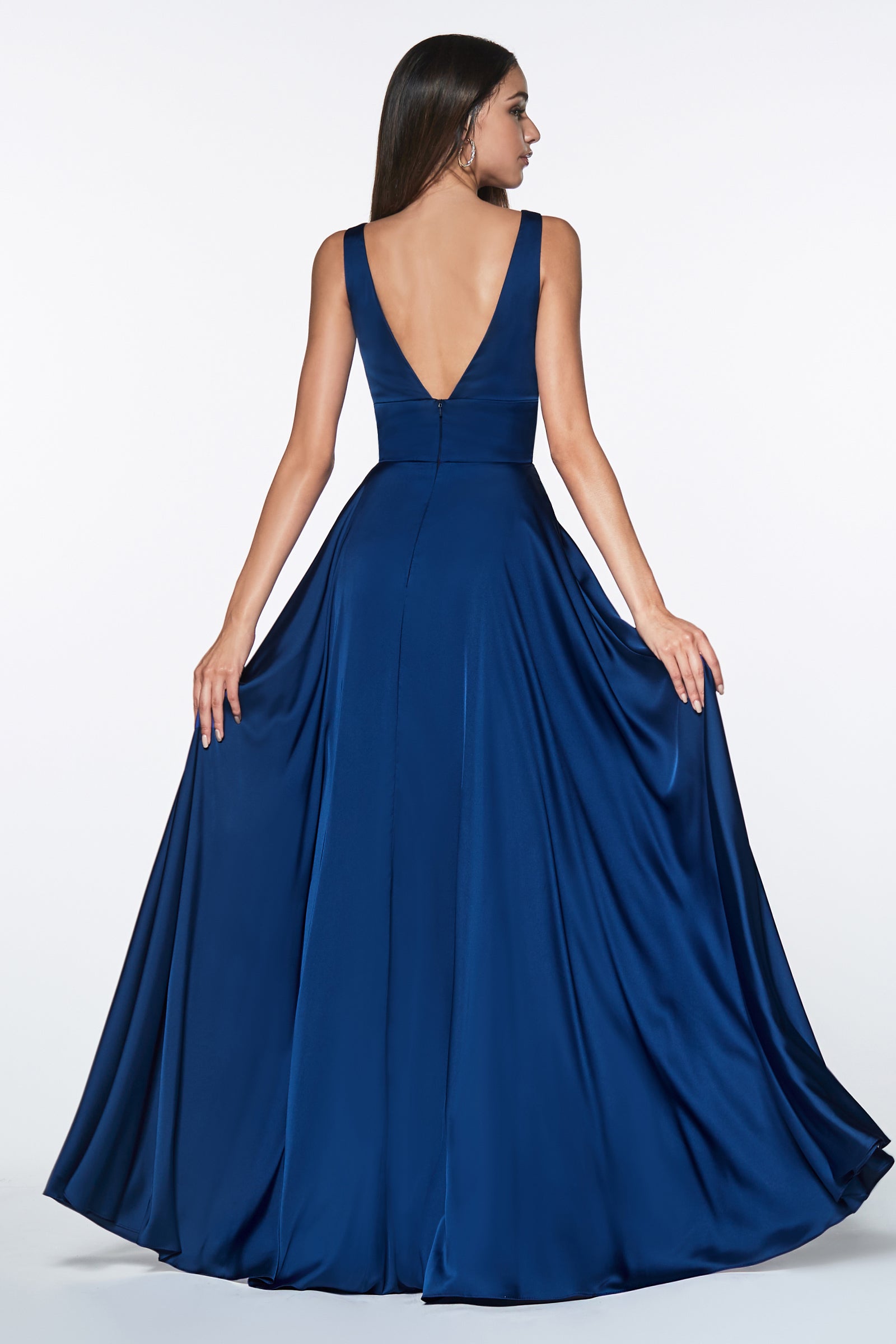 Elegant Chiffon A-Line Pleated V-Neck Dress for Women - Perfect for Weddings, Parties & Special Occasions