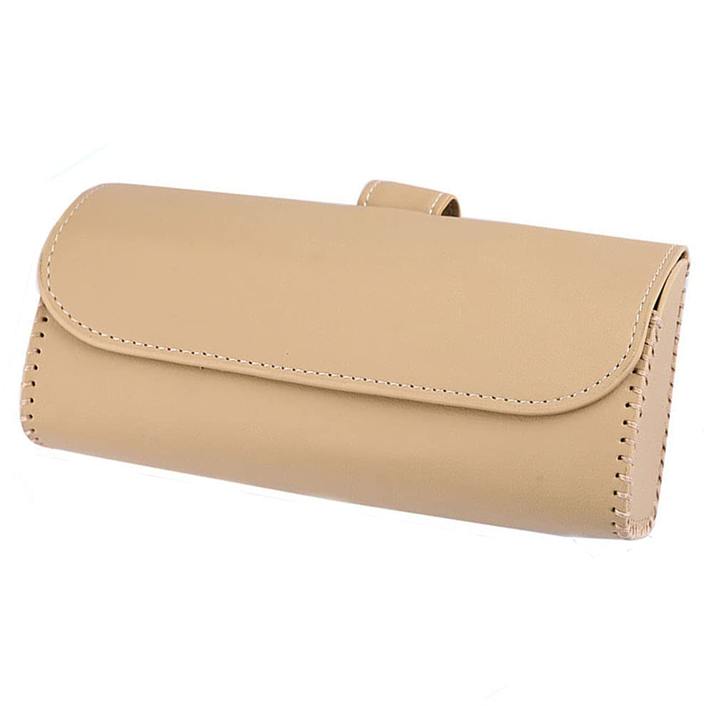Sunglass Clip Holder for Car Visor - Leather Glasses Storage Case for Eyewear Protection