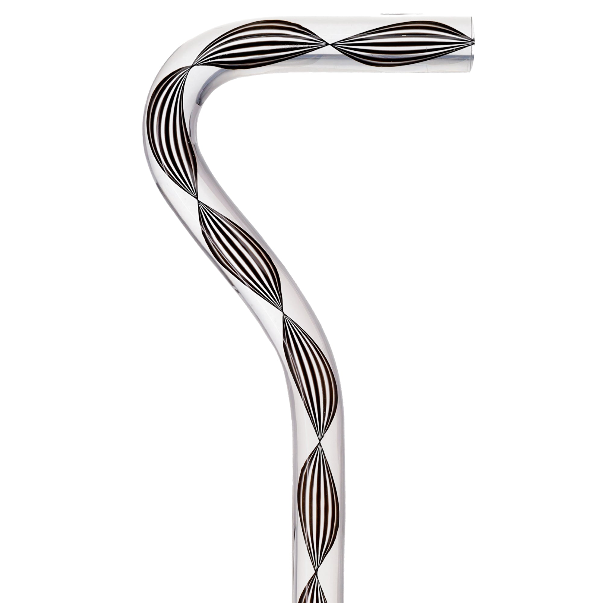Obsidian Helix Walking Cane - Elegant Black Twisted Handle with Clear Acrylic Shaft for Seniors & Fashionable Mobility Aid - Perfect for Daily Use, Travel & Support