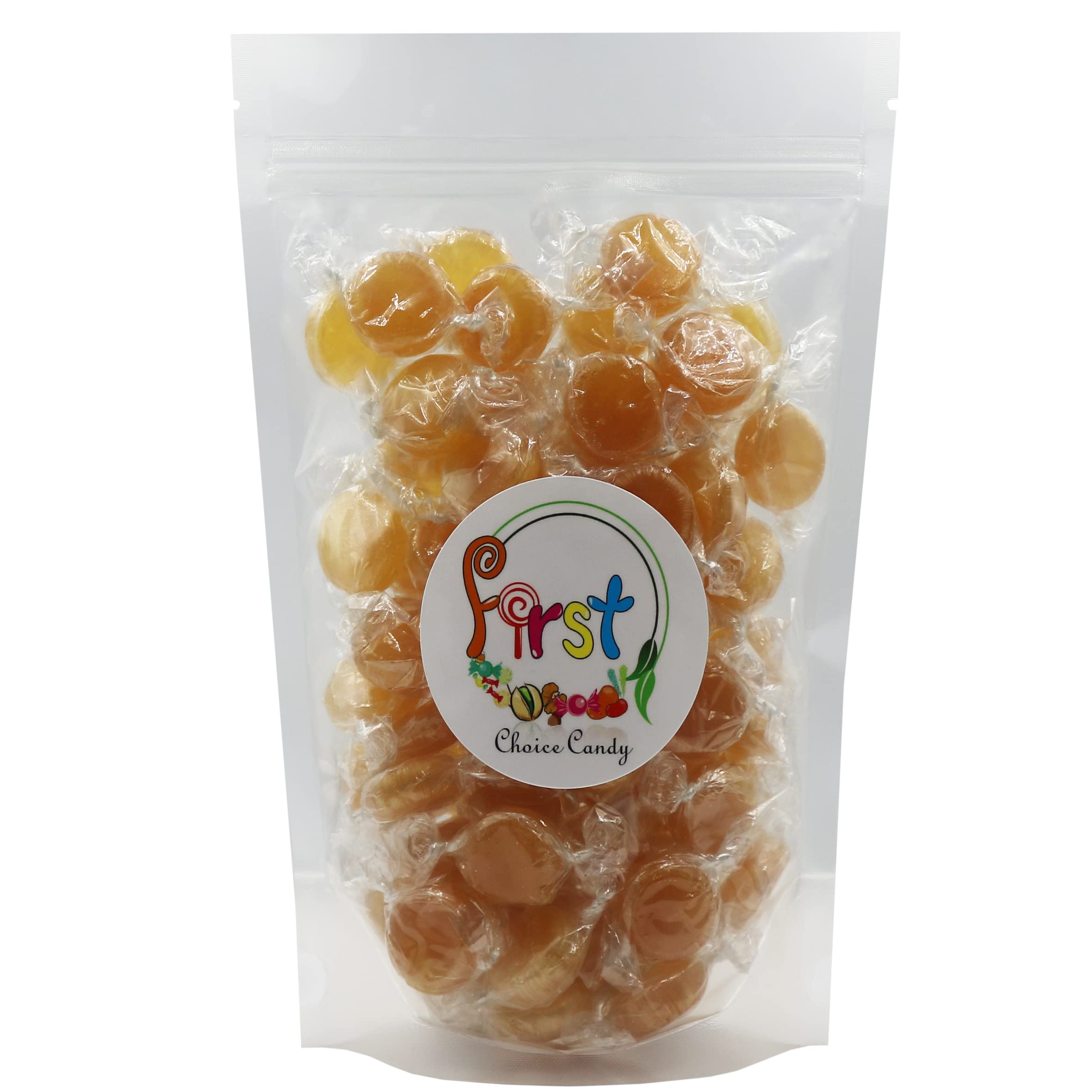 FirstChoiceCandy Individually Wrapped Hard Candy Disc Buttons - Butterscotch Flavor, 10 Pound Bulk Bag - Perfect for Parties, Weddings, Office Snacks & Candy Buffets