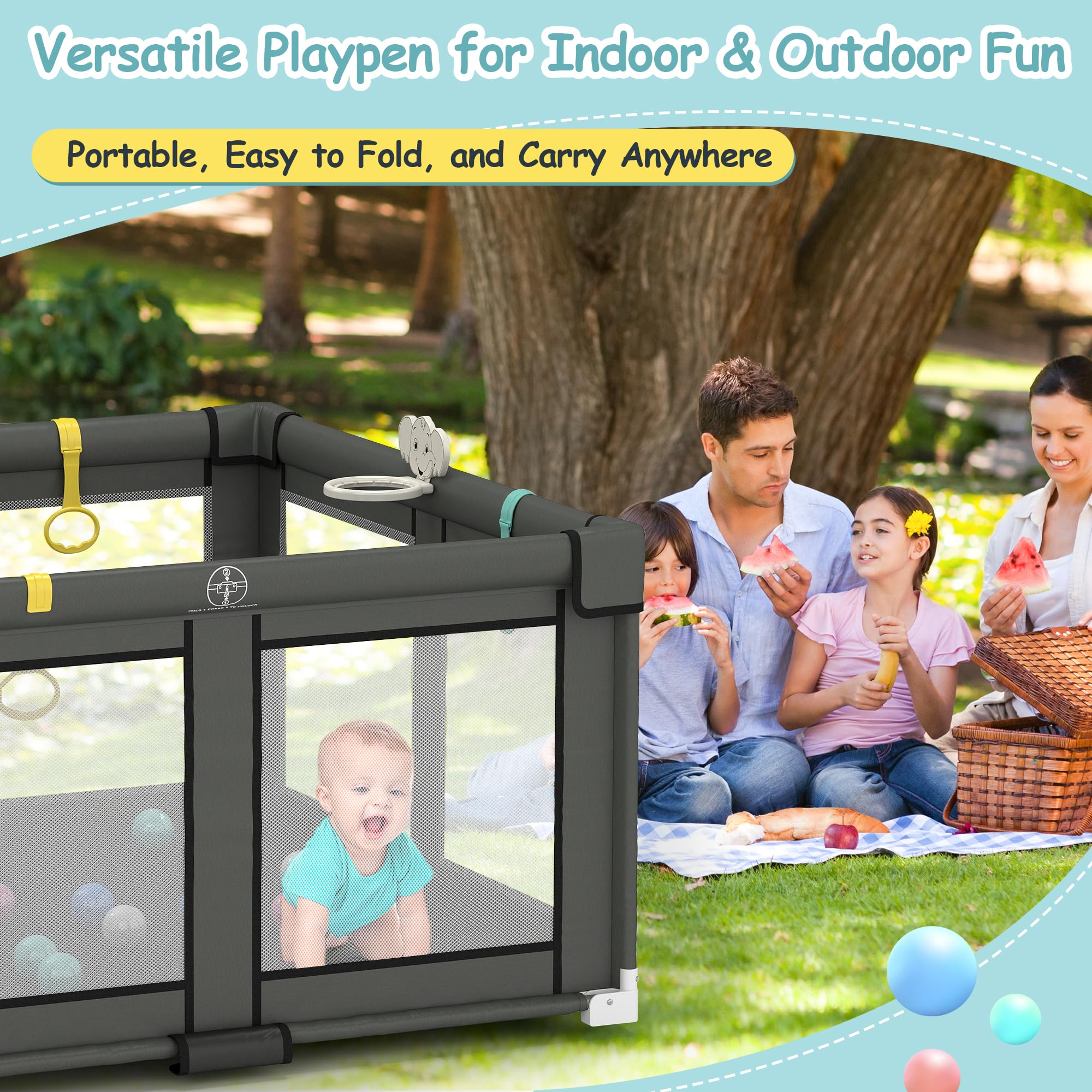 Foldable Baby Playpen for Toddlers - 50