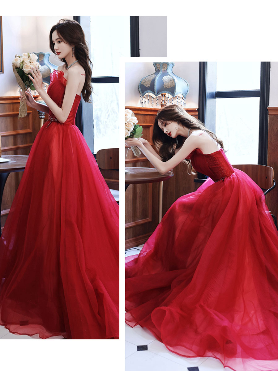 Elegant Burgundy Long Prom Dresses & Formal Graduation Gowns - Perfect for Homecoming, Wedding Guest & Special Occasions