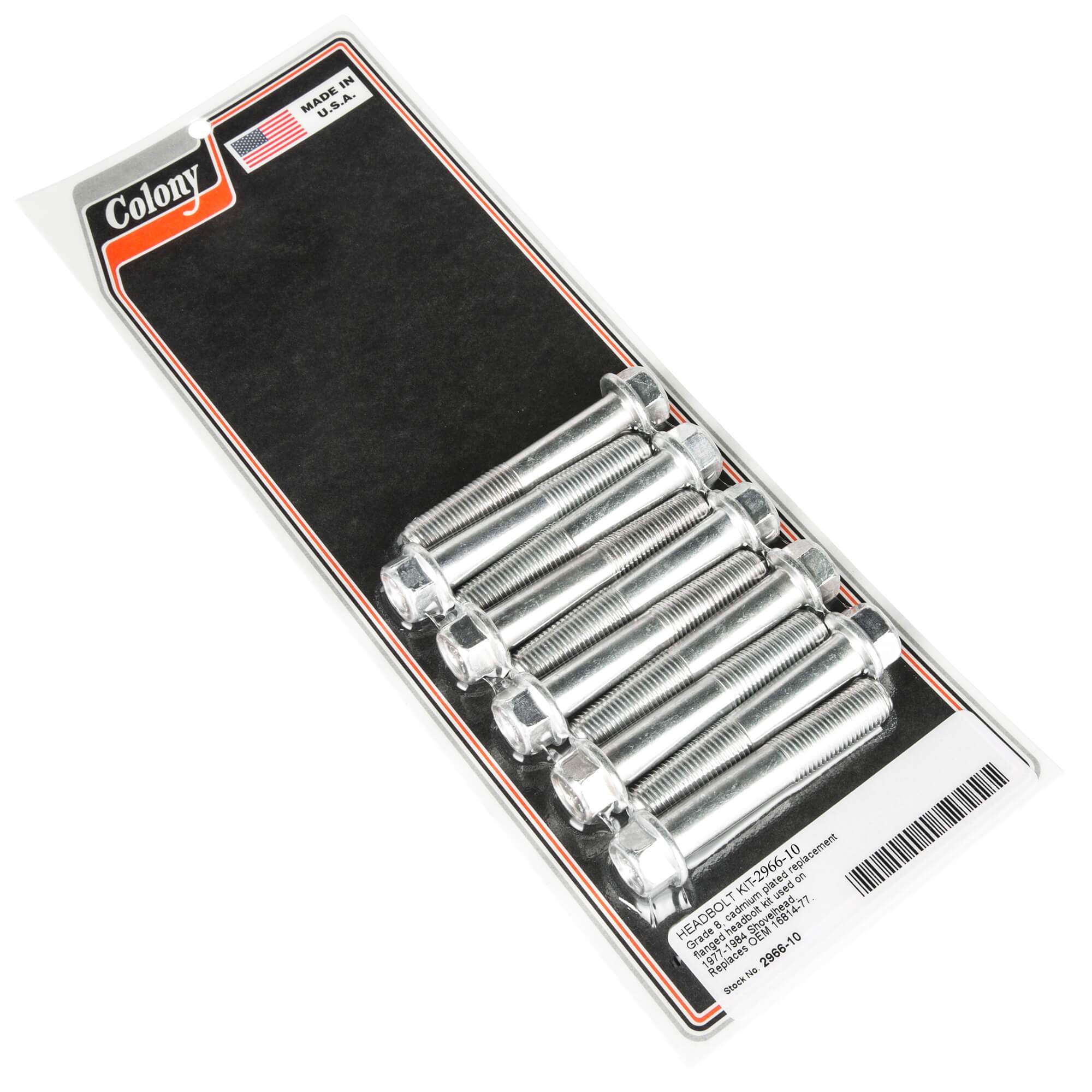 10-Piece Grade 8 Head Bolt Kit for 1977-1984 Harley Davidson Shovelhead - CAD Plated - Perfect for Engine Rebuilds & Motorcycle Maintenance