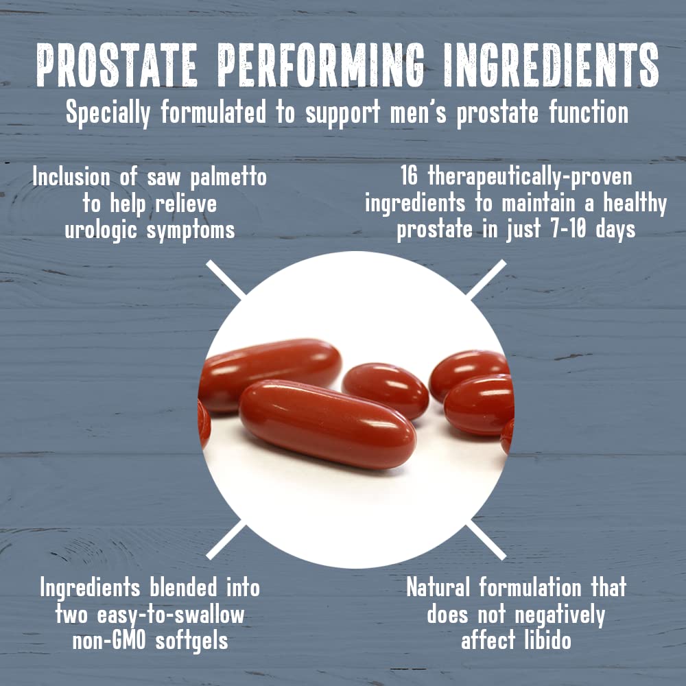 New Roots Prostate Support Supplement - 60 Softgels with Saw Palmetto, Plant Sterols & 16 Herbal Ingredients for Urinary Health | Supports Weak Urine Flow & Frequent Urination Relief | Natural Men's Wellness Formula with Borage Oil, Selenium, Vitamins & Zinc | Ideal for Active Lifestyles & Aging Support