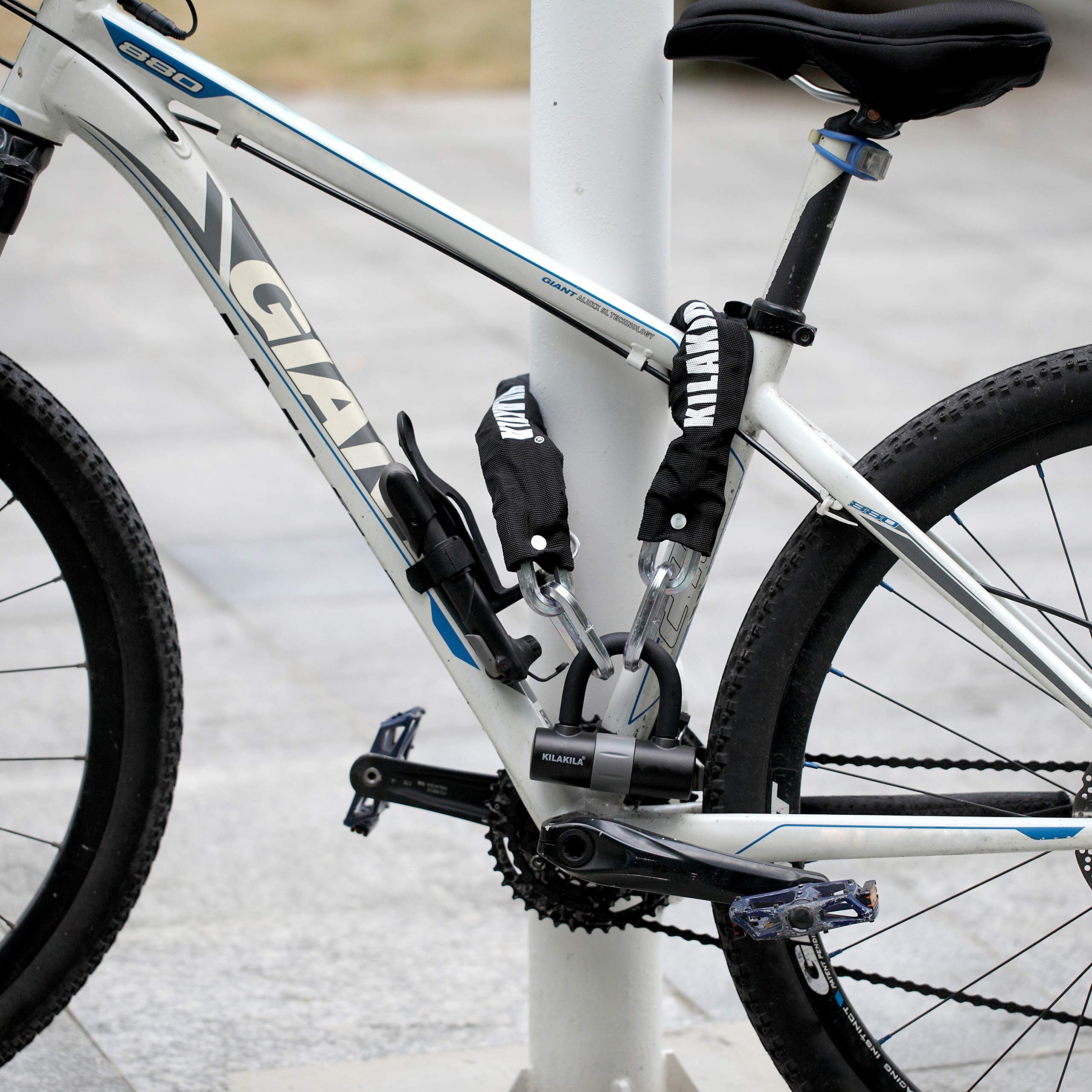 Heavy Duty 10mm Security Chain Lock with 16mm U Lock - Bicycle & Motorcycle Anti-Theft Protection for Outdoor Parking, Commuting, and Travel Safety