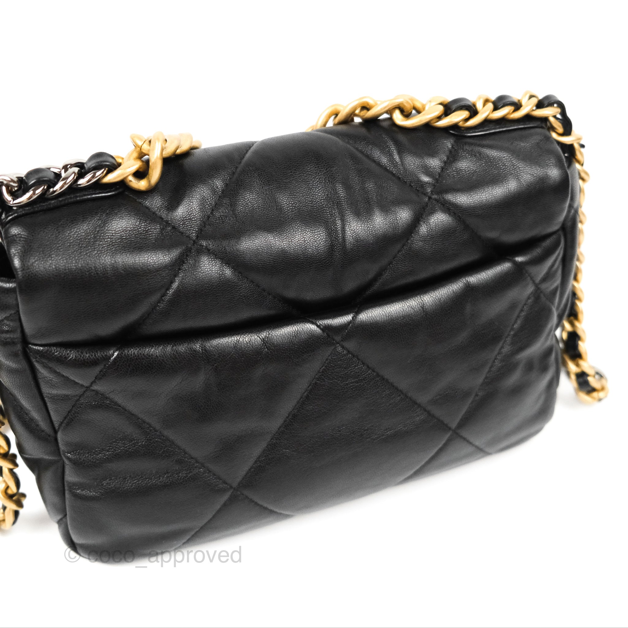 Chanel 19 Small Black Goatskin Mixed Hardware Handbag - Luxury Designer Crossbody Bag for Women | Perfect for Evening Events, Date Nights & Special Occasions