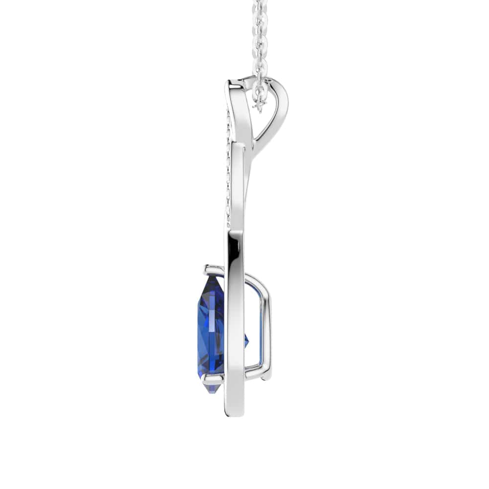 1.61 CT Twisted Infinity Floating Blue Sapphire Drop Pendant Necklace | Elegant Jewelry Gift for Women | Perfect for Weddings, Anniversaries & Special Occasions