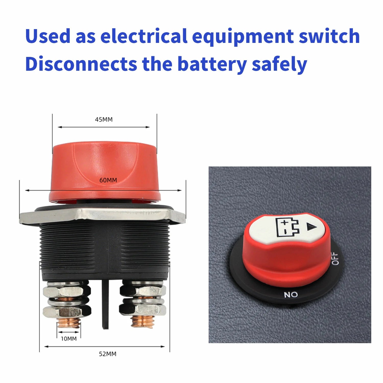 200A Battery Switch - Heavy Duty On/Off Power Disconnect for Marine, RV, and Automotive Use - Perfect for Boats, Campers, and Off-Grid Systems