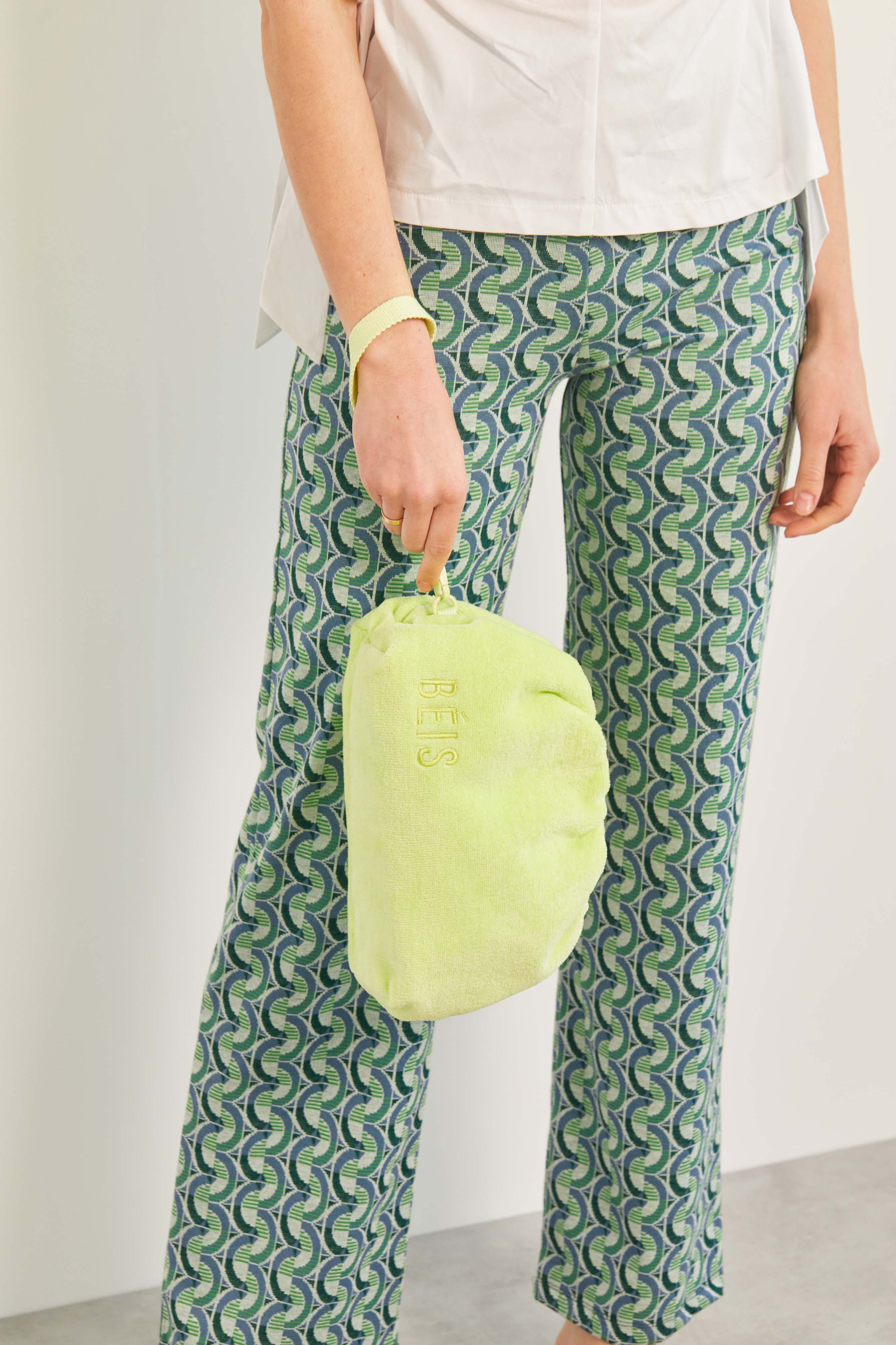 Stylish Terry Cosmetic Clutch in Citron Yellow | Perfect for Travel, Gym & Everyday Essentials | Water-Resistant Makeup Bag for Women