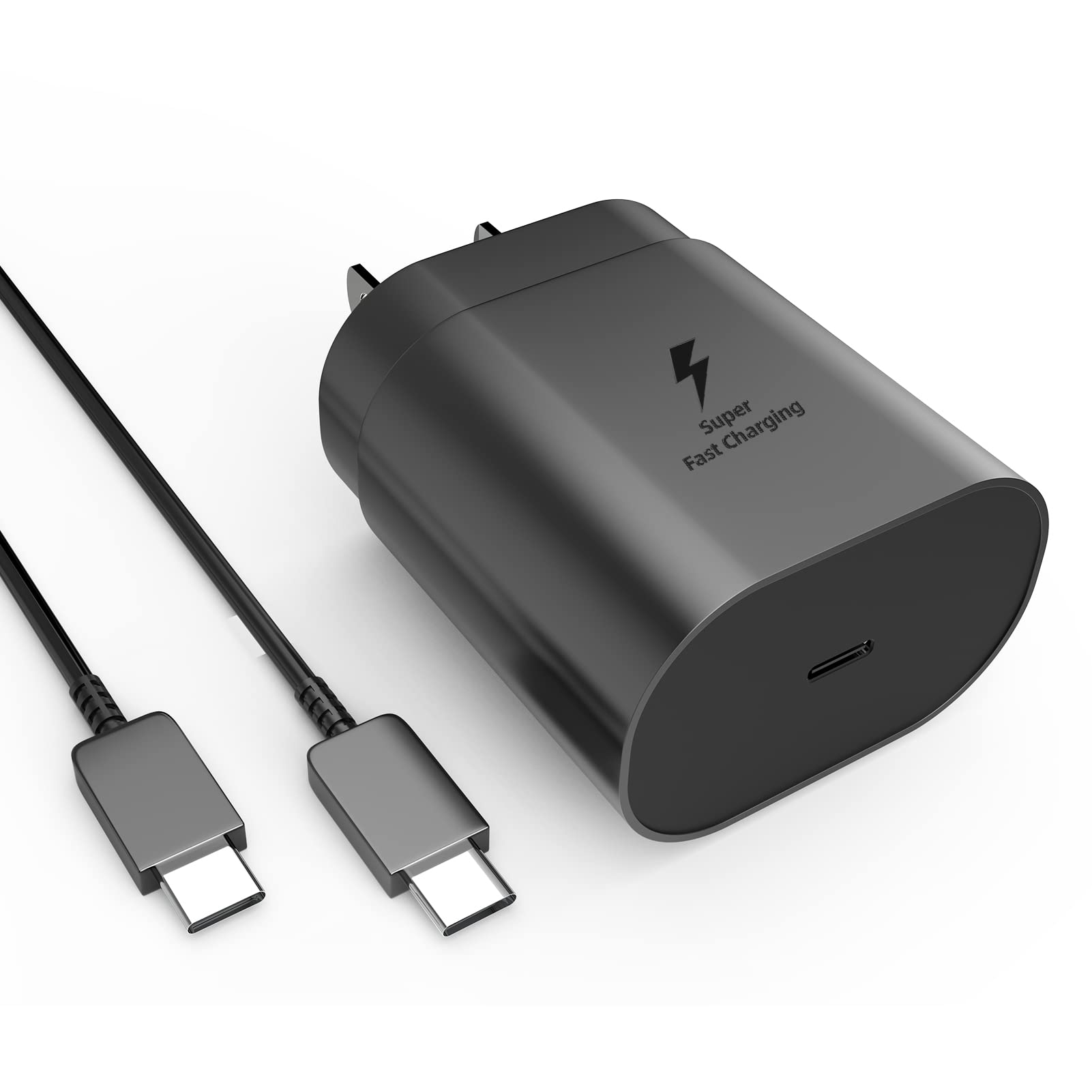 25W USB C Wall Charger Block with 6.6ft Cable - Super Fast Charging Power Adapter for iPhone 15/14/13, Samsung Galaxy S23/S22/S21, Google Pixel 7/6, iPad Pro & More - Compact Travel Charger for Home, Office & Car Use