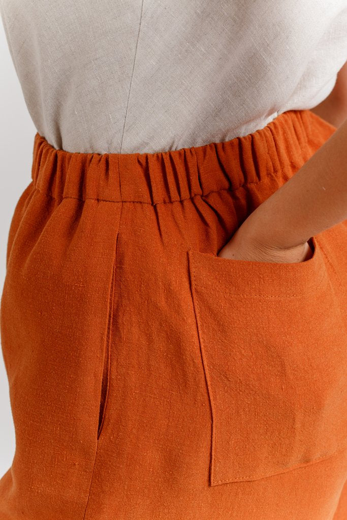 Megan Nielsen Opal Trousers & Shorts - Women's High Waist Linen Pants & Summer Shorts for Casual Wear, Office, and Travel