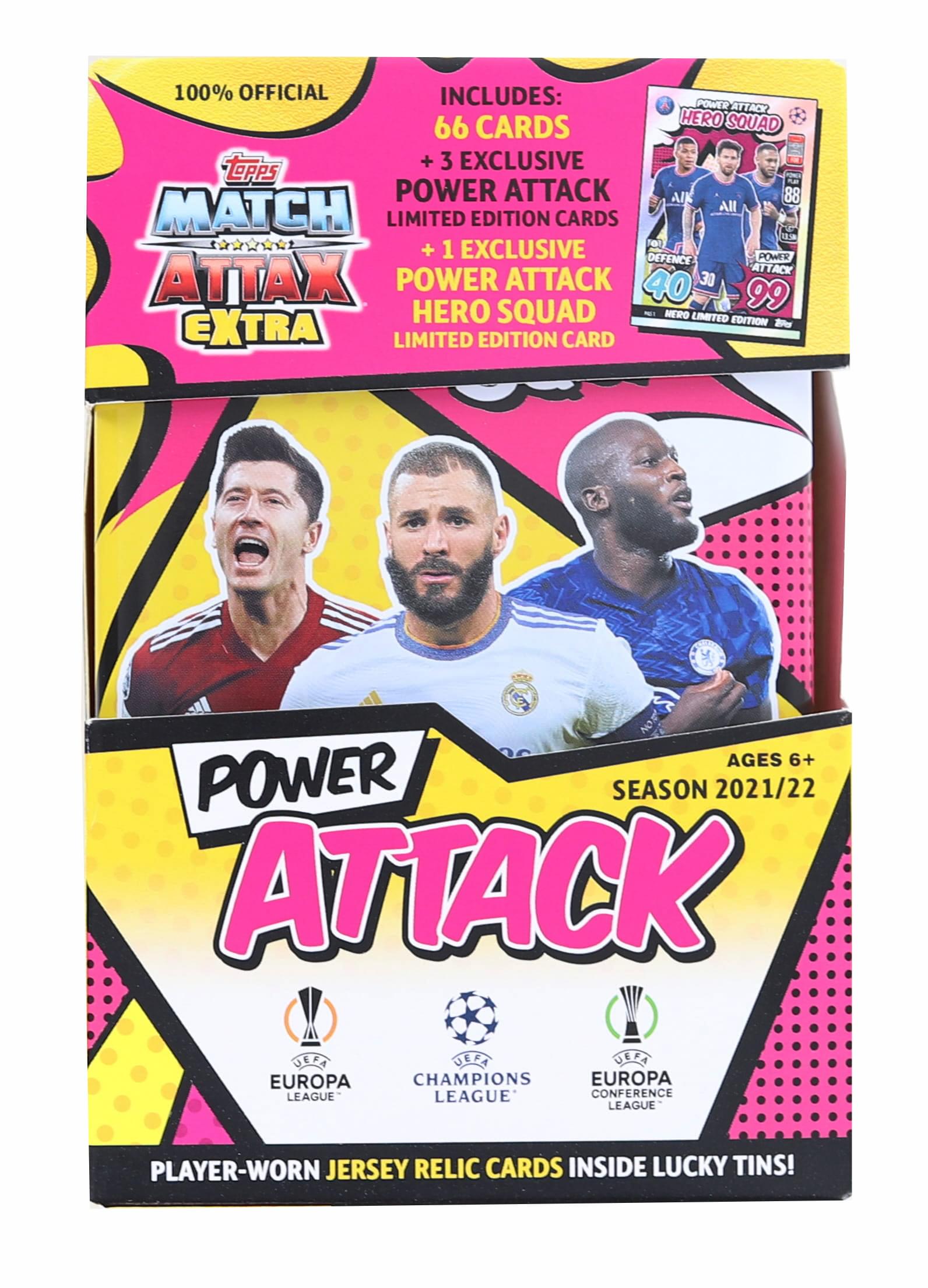 2021-2022 Topps UEFA Champions League Match Attax Extra Mega Tin Soccer Trading Cards | Power Attack Edition | Collectible Cards for Soccer Fans & Gift for Sports Enthusiasts