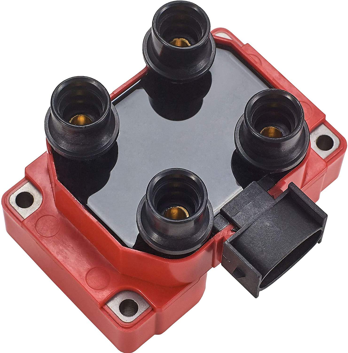 ENA Set of 2 High Performance Ignition Coils with 8 Platinum Spark Plugs & Wires - Compatible with Ford F-150 (1997-1999), Lincoln Town Car (1996-1997) 4.6L V8 - Replacement for FD487 - Improves Engine Power & Fuel Efficiency for Smooth Driving