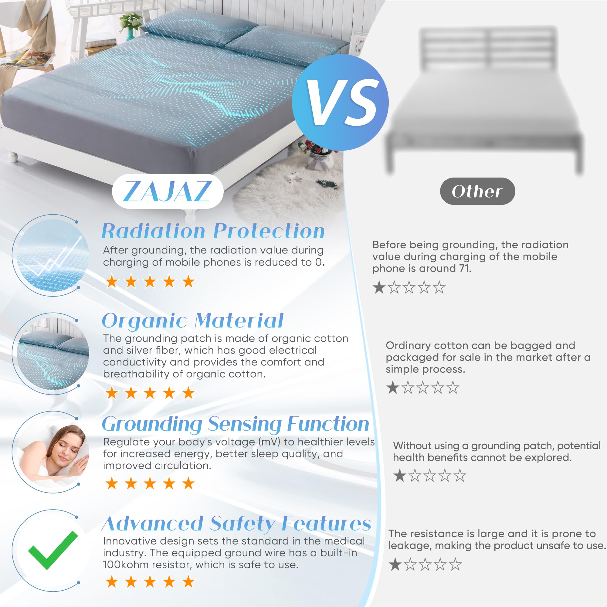Organic Cotton Grounding Sheets King Size (77