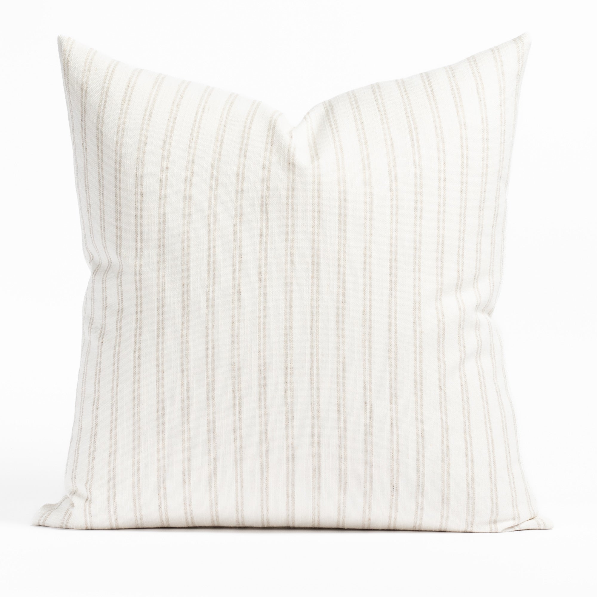 Conway Stripe 22x22 Inch Decorative Throw Pillow Cover in Parchment - Perfect for Sofa, Bed & Home Decor