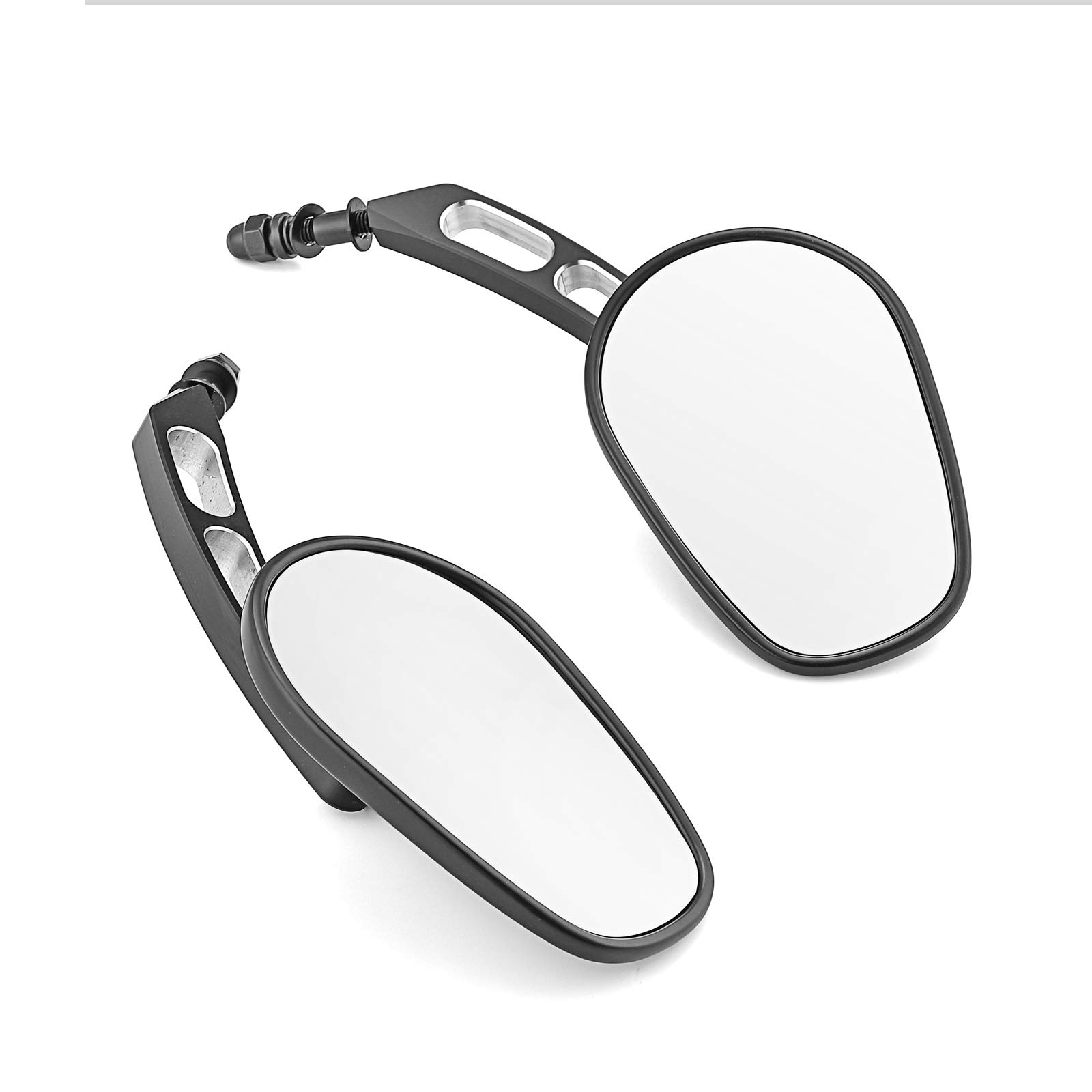 8MM Rear View Side Mirrors for Motorcycle - Hollow Handlebar Mount Mirrors Gloss Black - Compatible with Harley Sportster, Dyna, Softail, Touring, Electra, Street Glide, Road Glide, Road King - Perfect for Enhanced Safety and Style on Cruiser Bikes