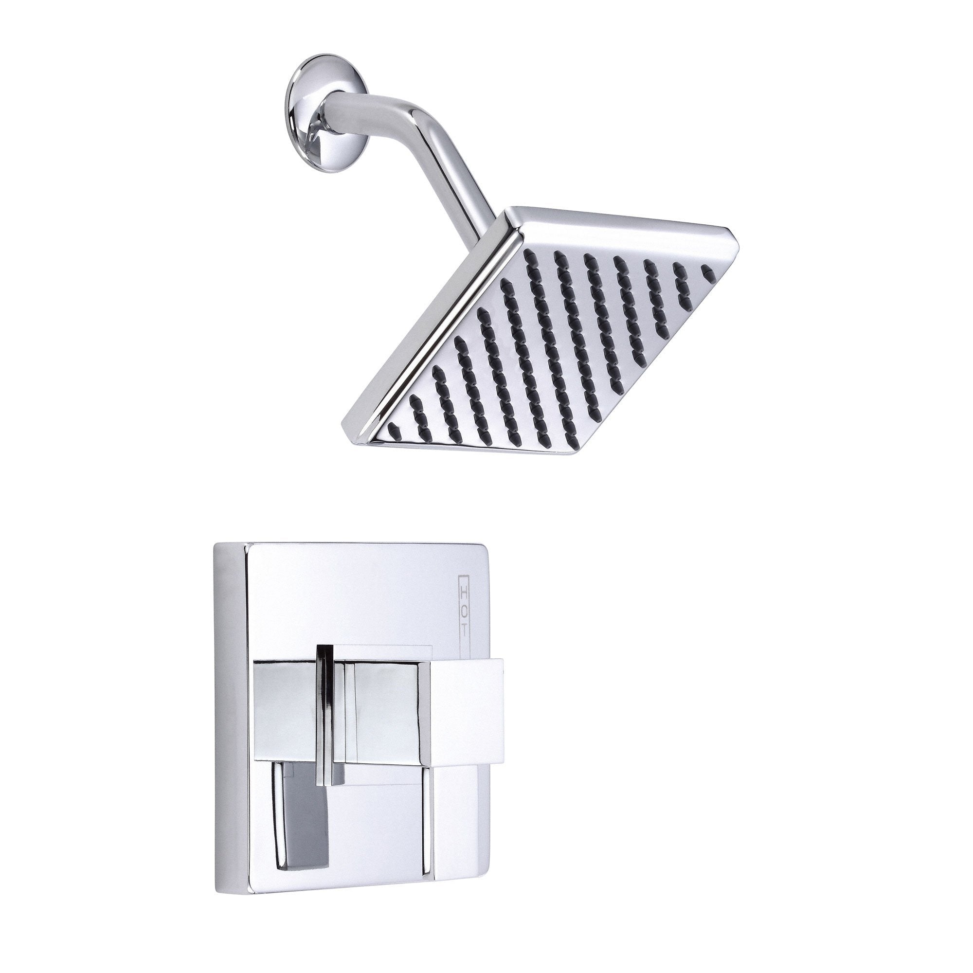 Danze Reef Chrome Modern Single Handle Square Shower Faucet with Rough-in Valve - Sleek Bathroom Upgrade for Contemporary Homes
