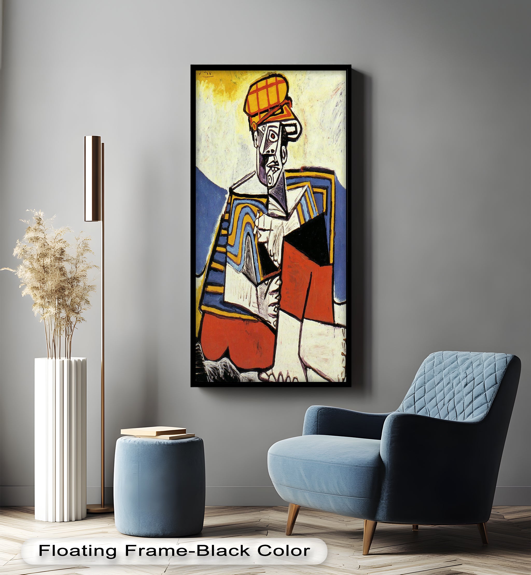 Abstract Man with Cap Wall Art - Cubist Oil Painting for Modern Home & Office Decor | Handmade Canvas Print | Unique Gift Idea for Art Lovers