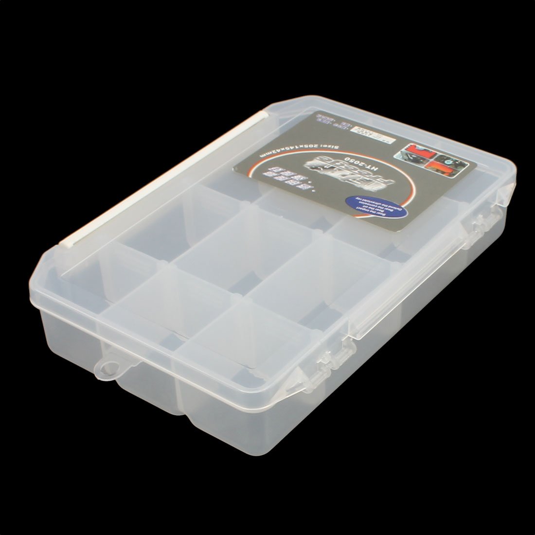 12-Slot Detachable Tool Organizer Box - Clear White Plastic Storage Case for Components & Small Tools (205mm x 130mm x 40mm) - Perfect for Workshop, Garage, and DIY Projects