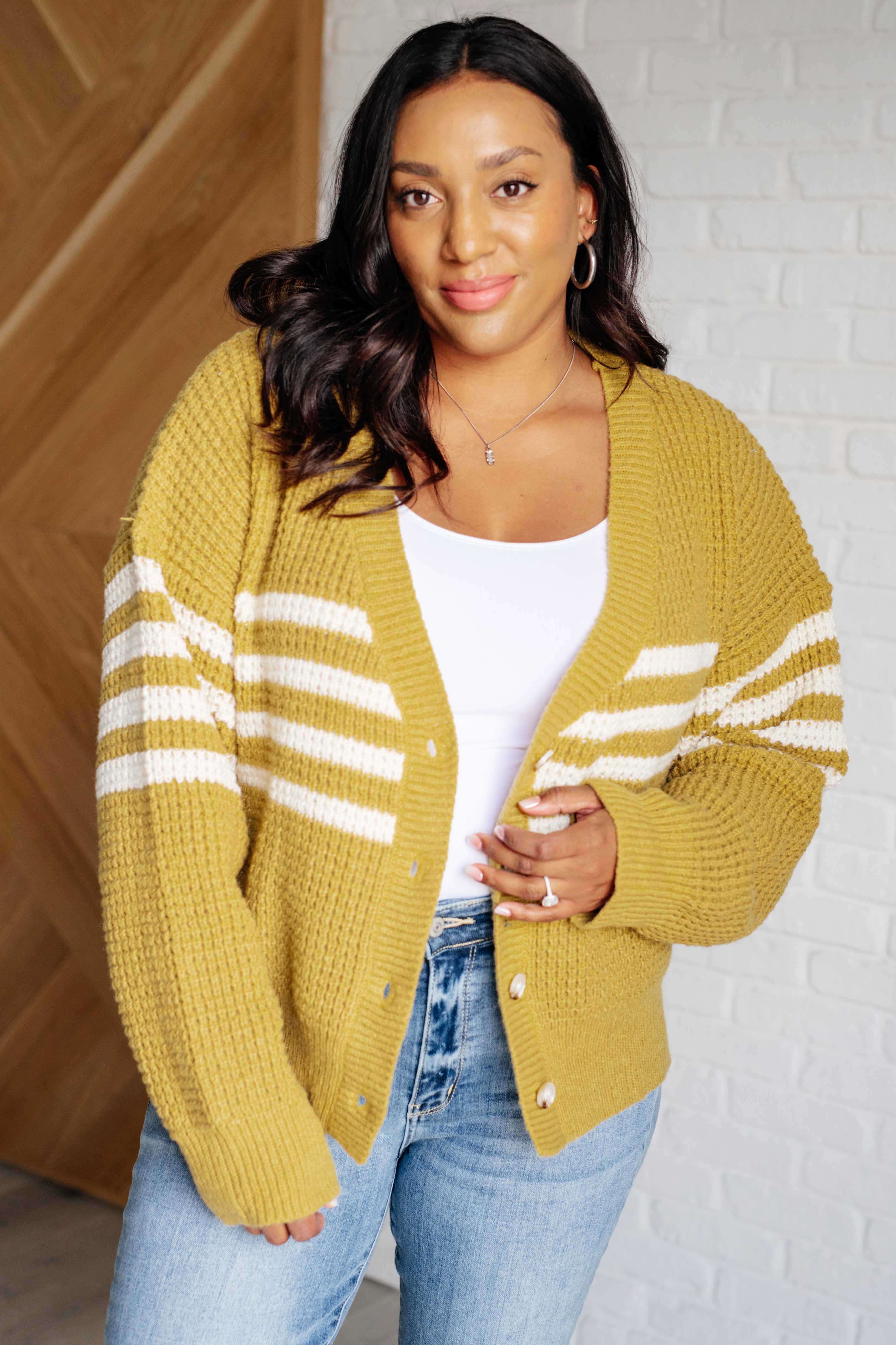 Stylish Striped Cardigan for Women - Cozy Knit Sweater for Fall & Winter | Perfect for Office, Casual Outfits & Coffee Dates