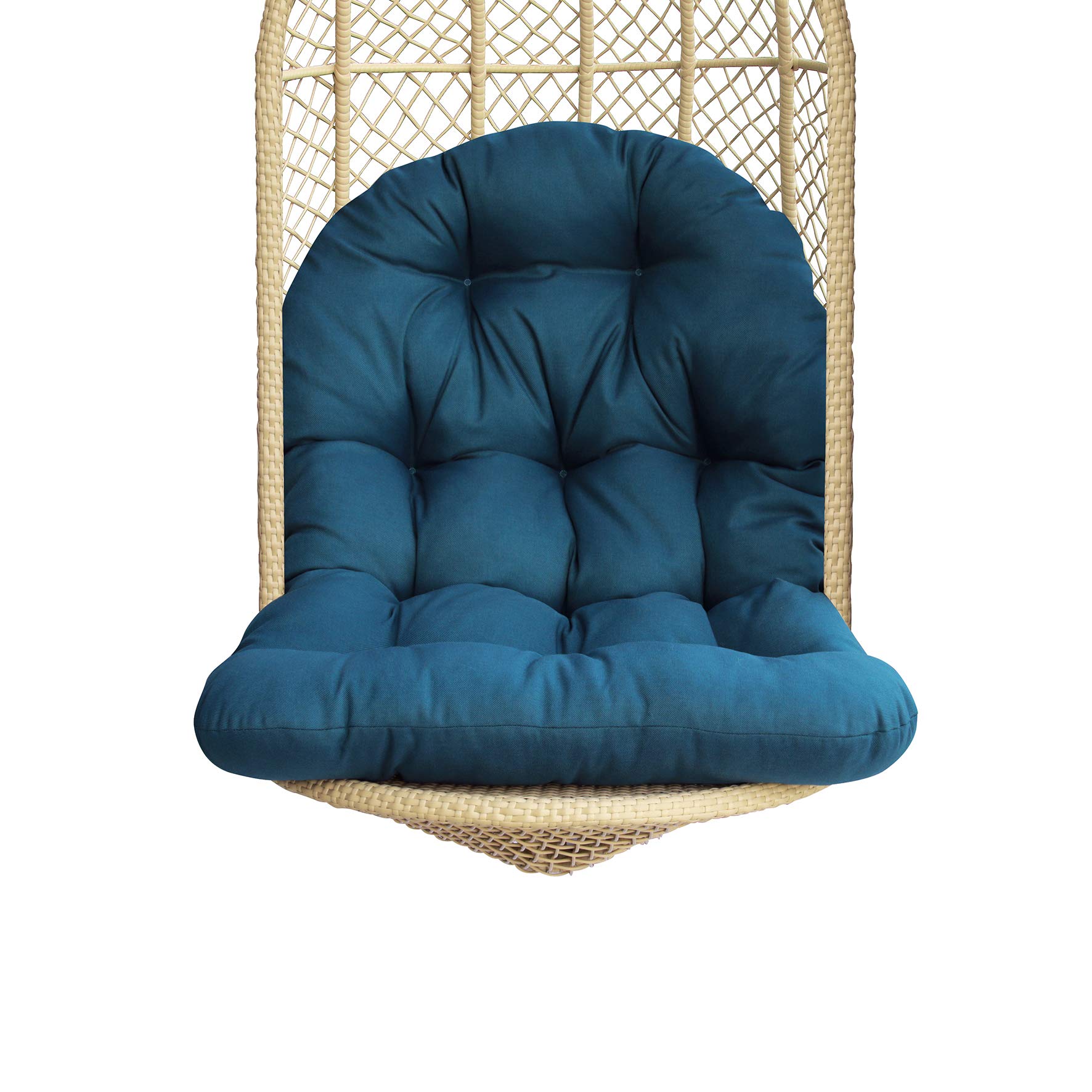 BOSSIMA Outdoor Hanging Basket Chair Cushions - Waterproof Egg Swing Chair Pads for Patio, Garden, Balcony - Teal Blue - Comfortable Seat Cushion for Relaxing & Lounging