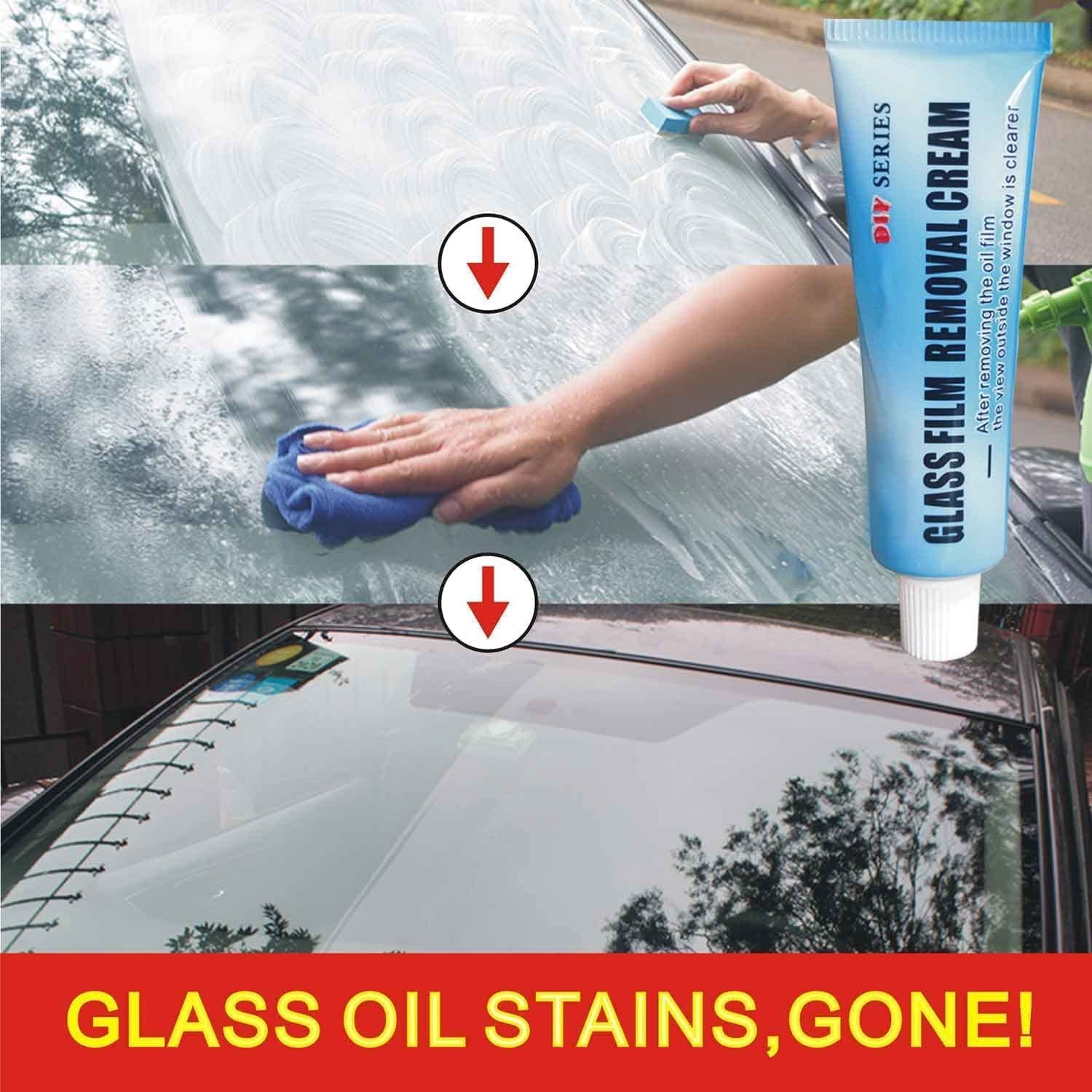 2023 New Model Car Glass Oil Film Cleaner with Sponge - Windshield Cleaning Paste, Water Spot Remover & Long-Lasting Protection (1PC) | Perfect for Auto Detailing, DIY Car Care & Professional Window Cleaning