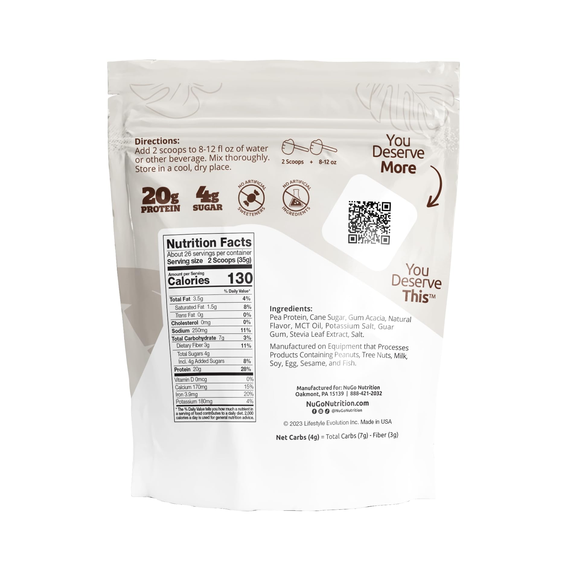 NuGo Vanilla Plant Protein Powder - 20g Vegan Pea Protein, Low Sugar, Gluten Free, Dairy Free, Soy Free, Non-GMO, Kosher Certified - Perfect for Smoothies, Shakes & Post-Workout Recovery (26 Servings)