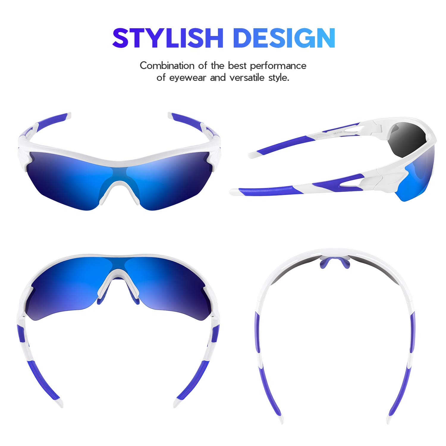 BEACOOL Polarized Sports Sunglasses for Men & Women - UV Protection, Lightweight & Shatterproof for Running, Cycling, Hiking - Trendy Outdoor Active Lifestyle Eyewear