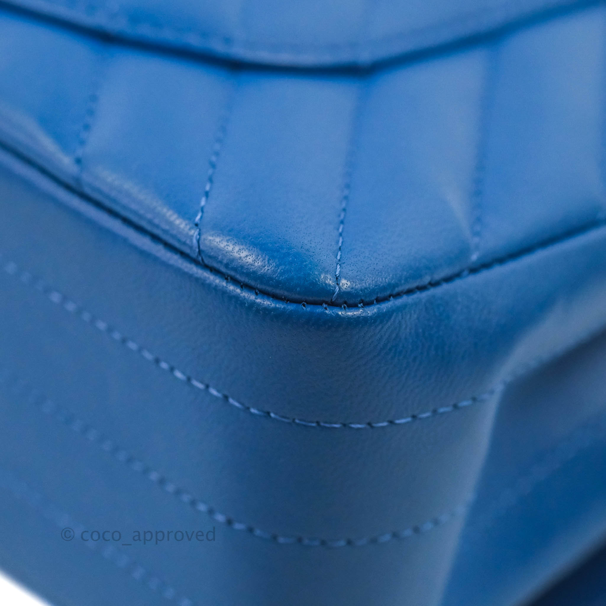 Chanel Classic Chevron Small Double Flap Bag in Blue Lambskin Leather with Gold Hardware - Luxury Crossbody Purse for Women, Perfect for Evening Events & Date Nights