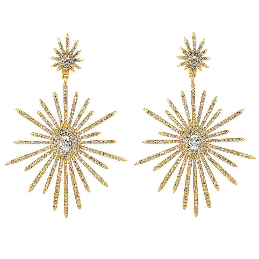 Elegant Bridal Earrings - Statement Star Design by Stephanie Browne | Perfect for Weddings, Prom & Special Occasions