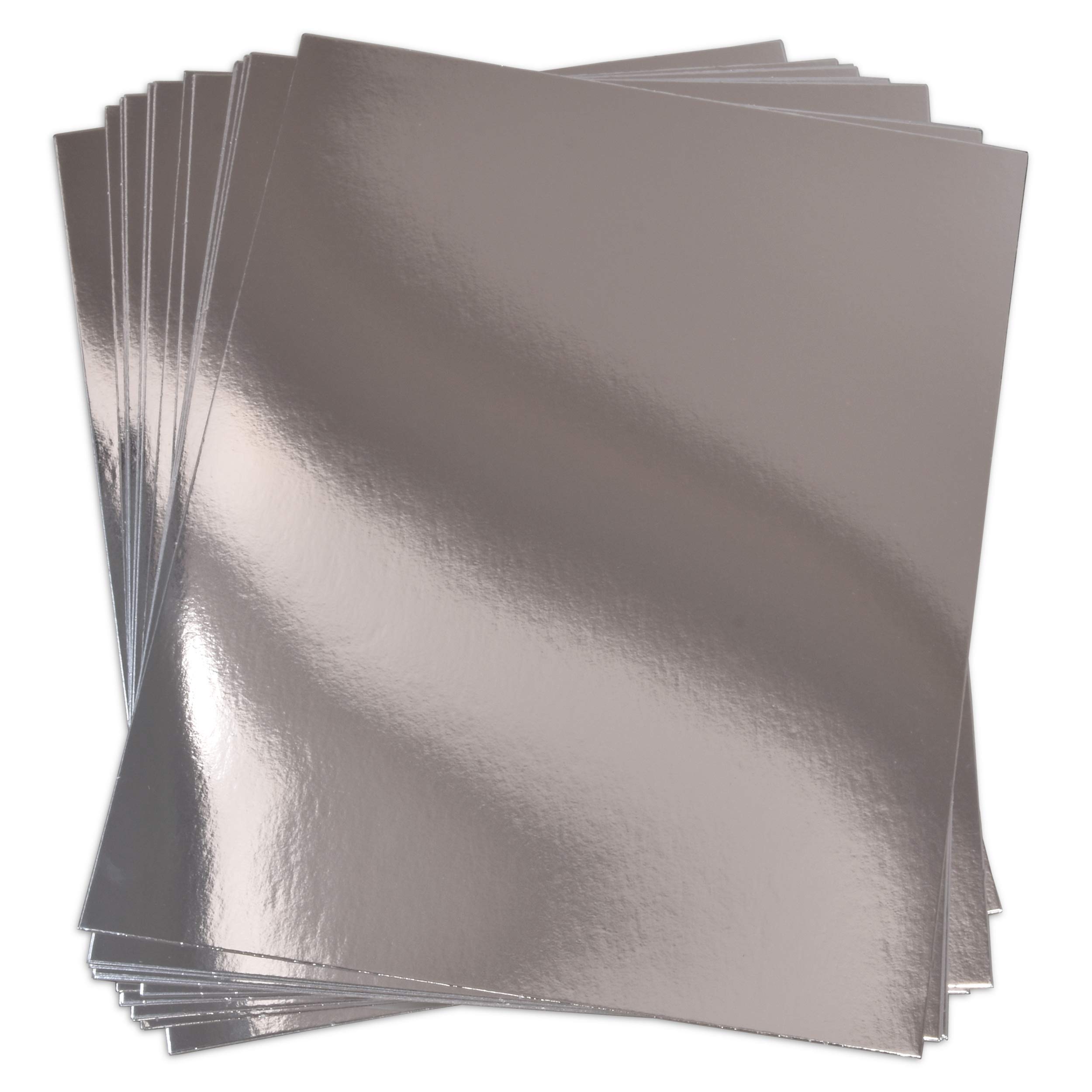 Premium 60-Piece Metallic Silver Cardstock Paper Set - 8.5