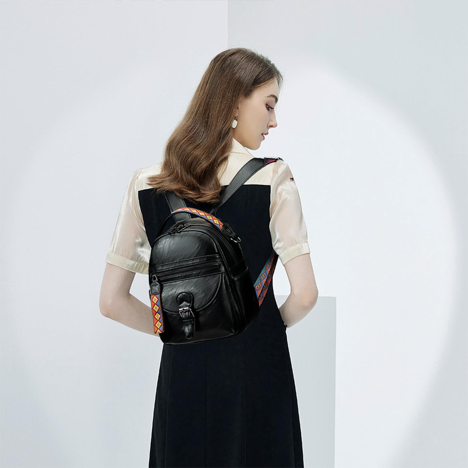 KL928 Women's Small Daypack Backpack Purse - Stylish Shoulder Bag for Ladies (Black) | Perfect for Travel, Work, and Everyday Use