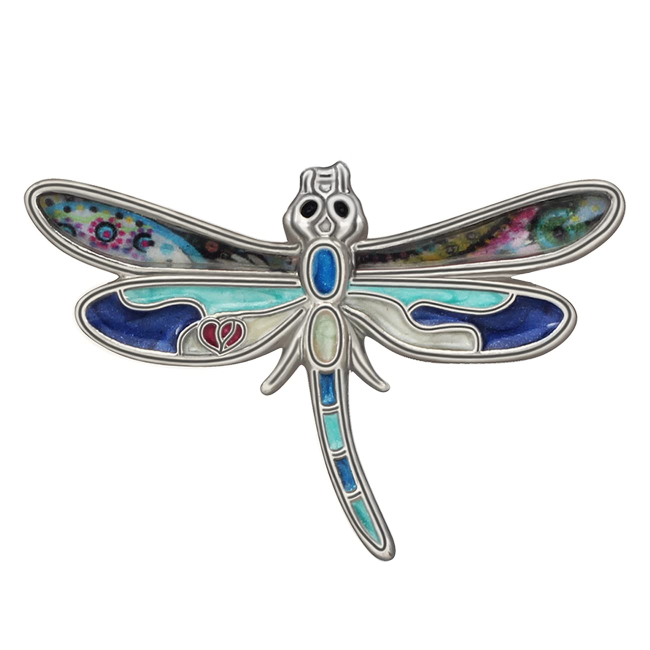 DOWAY Enamel Alloy Crystal Rhinestone Dragonfly Brooch Pin - Colorful Fashion Jewelry for Women, Girls & Kids - Scarf, Lapel & Clothing Decoration - Perfect for Spring Summer Outfits & Gift Giving (Sky Blue)