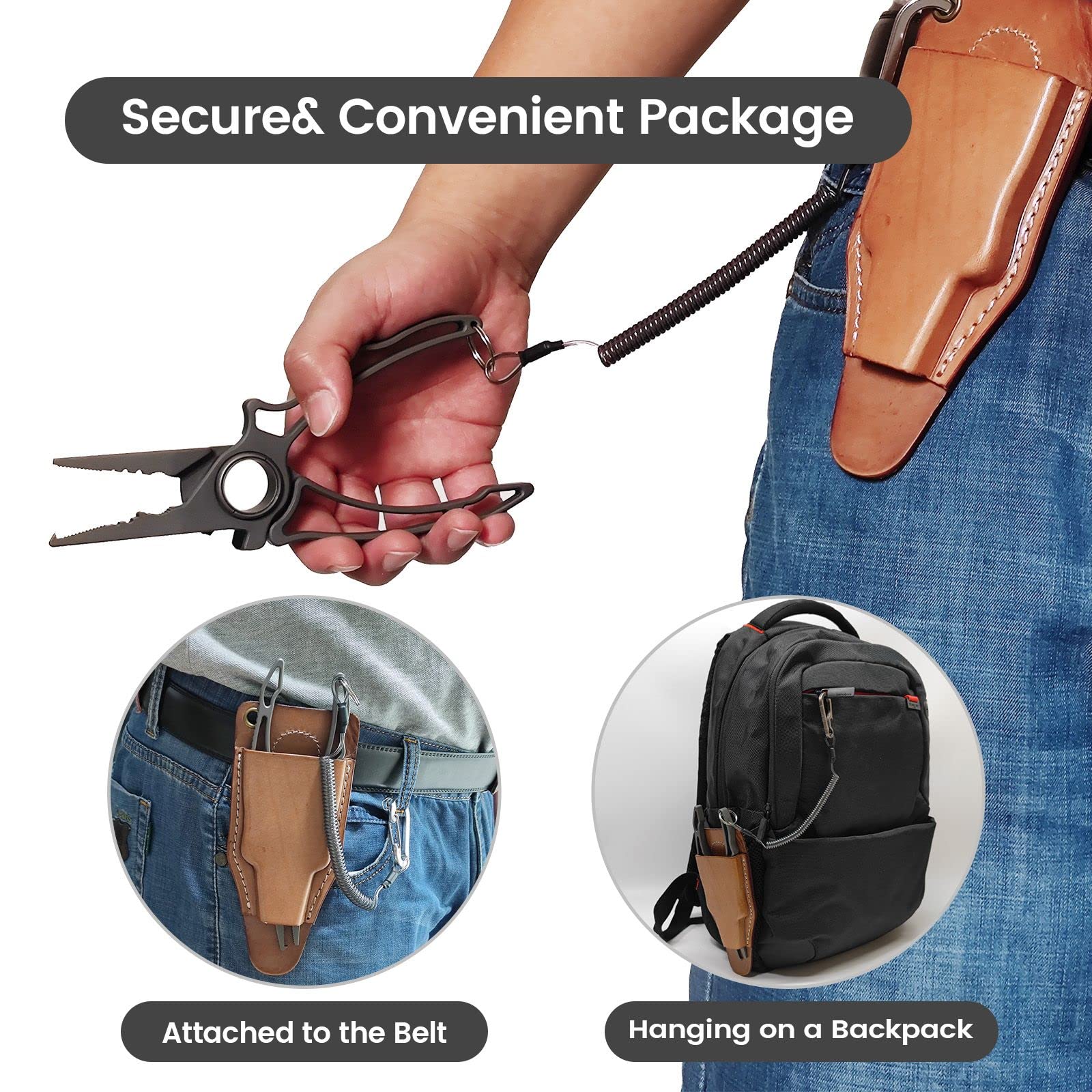 Premium Titanium Fishing Pliers - Saltwater Fishing Gear with Tungsten Cutters & Split Ring Hook Remover | Knot Tying Tool with Lanyard | Ideal for Ice Fishing, Sea Fishing & Gifts for Anglers | Perfect for Offshore, Inshore & Freshwater Fishing Adventures