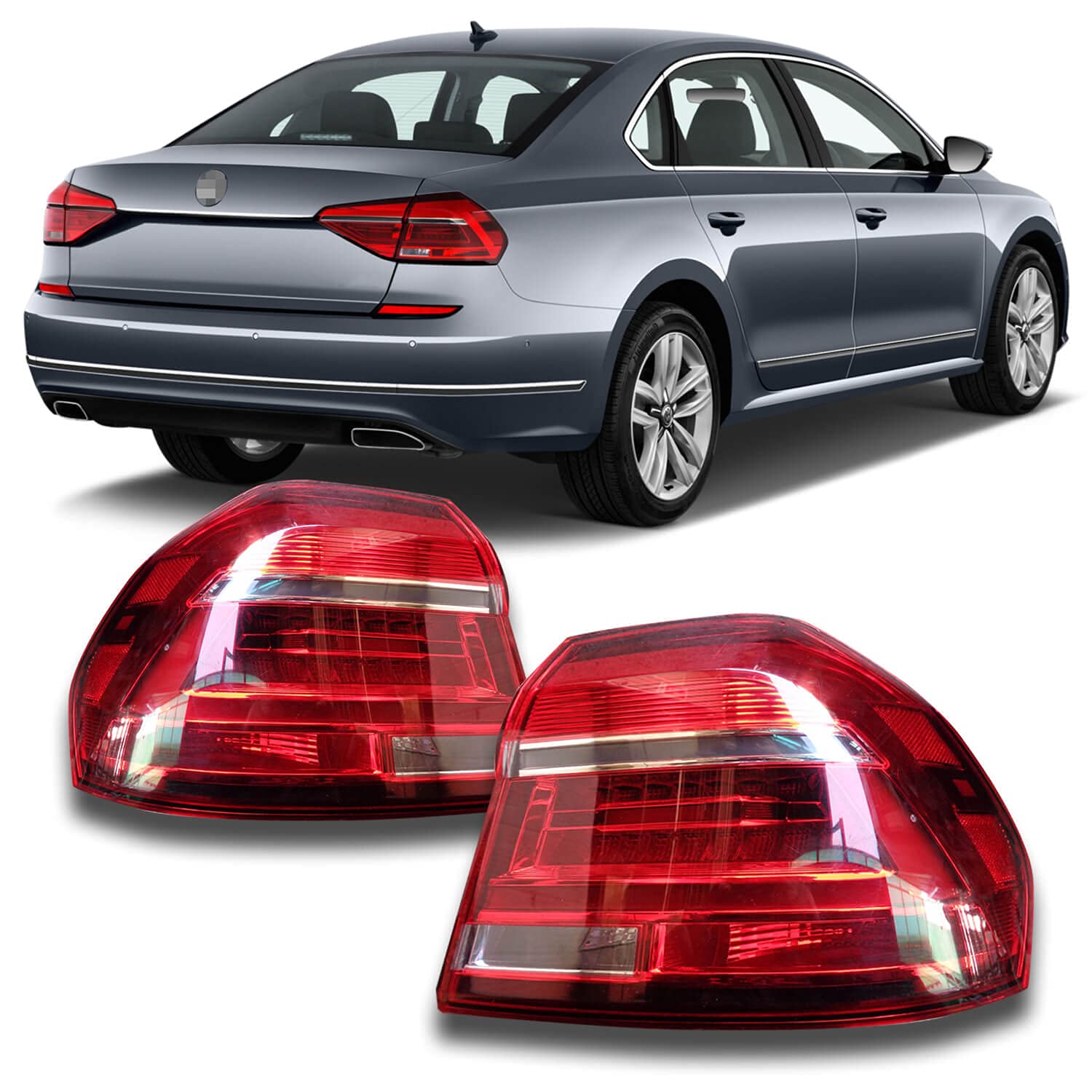 Volkswagen Passat 2016 LED Tail Lights Pair - OEM 561.945.207.B/561.945.208.B Replacement - Perfect for Night Driving & Enhanced Safety