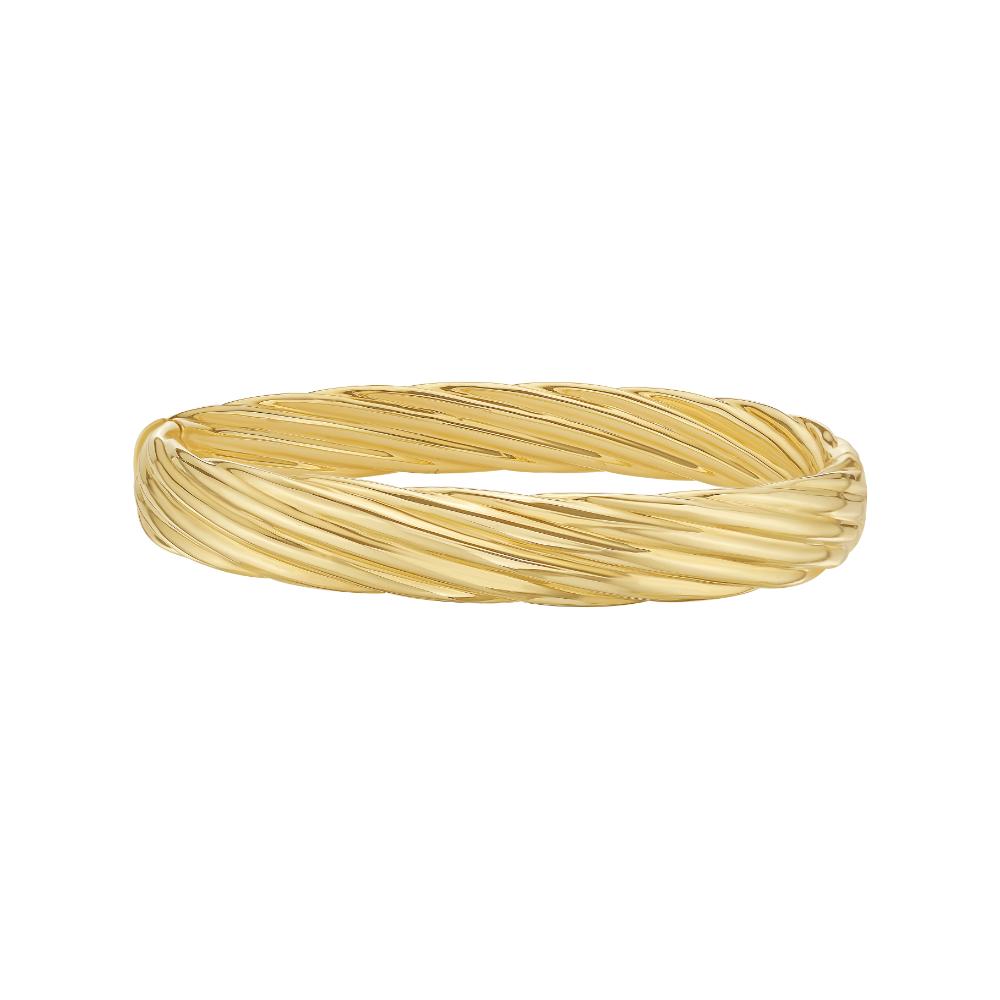 14K Gold 10mm Twist Bangle Bracelet for Women - Elegant Stackable Jewelry for Everyday Wear & Special Occasions