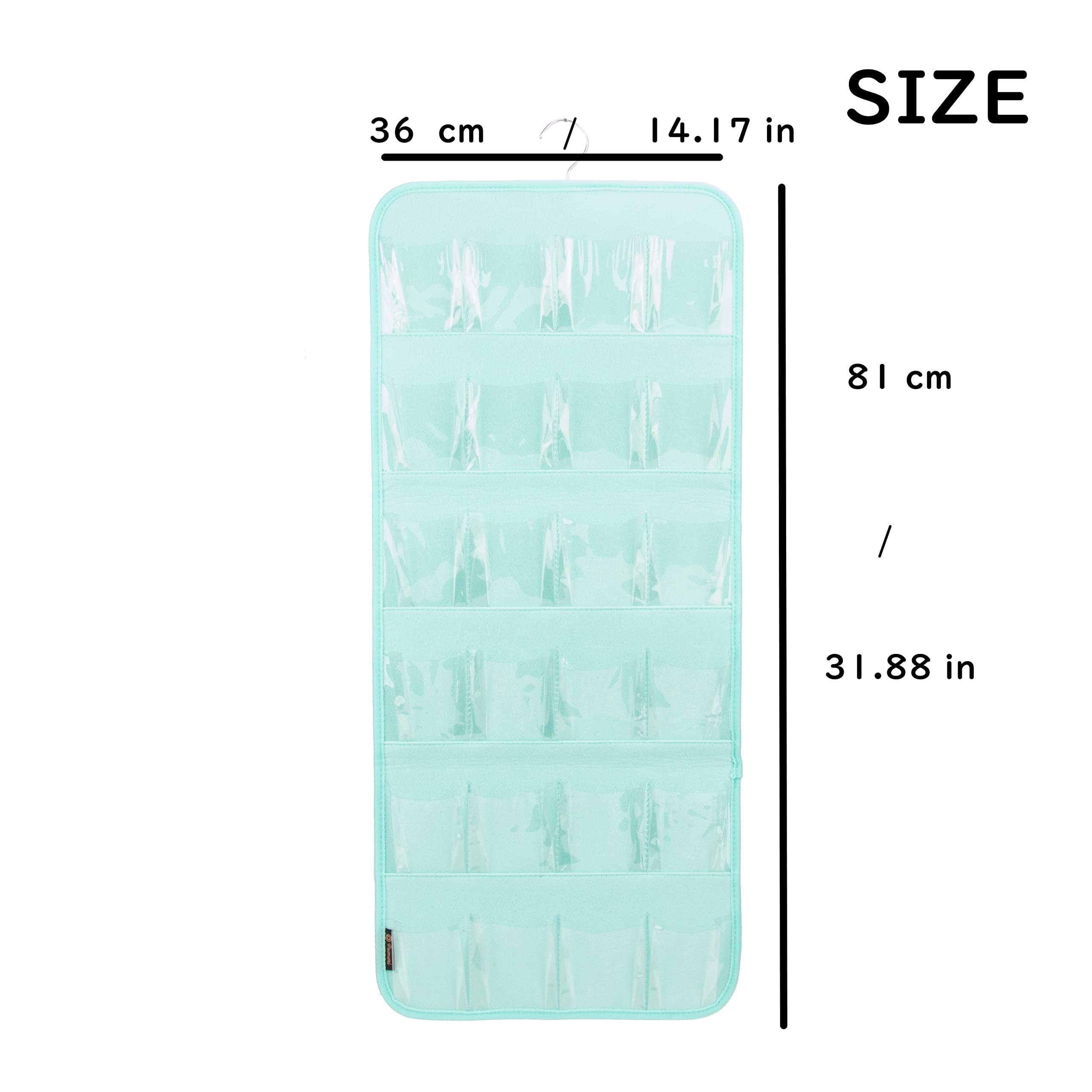 PACMAXI Over The Door Hanging Baby Shoe Organizer - Holds 12 Pairs of Boys & Girls Shoes, Felt Material in Mint Green - Perfect for Nursery, Closet & Small Space Organization