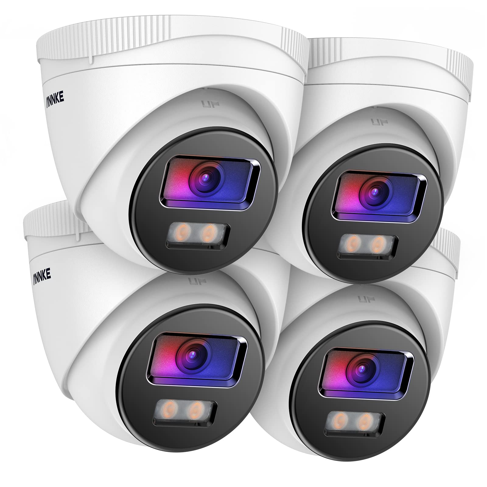 ANNKE 4PCS NC400 4MP POE Security CCTV Camera - True Color Night Vision, IP67 Weatherproof, Motion Detection - Compatible with 5MP/8MP Surveillance Systems & 4K/8MP NVR Recorders - Ideal for Home Security, Business Surveillance & Outdoor Monitoring