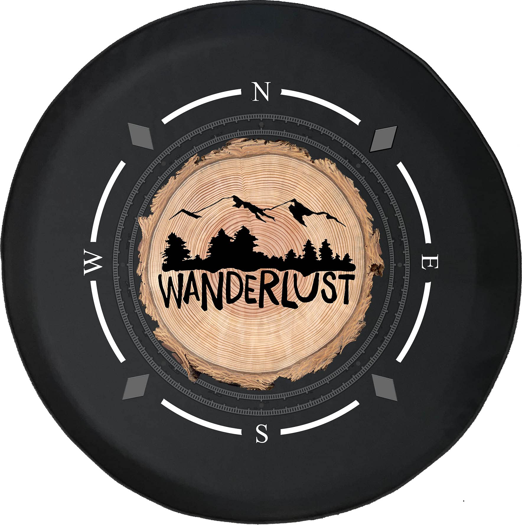 Premium Spare Tire Cover with Compass & Wanderlust Design - Fits SUV, Trailer, RV & Most Vehicles - Waterproof & UV-Resistant for Outdoor Adventures & Road Trips