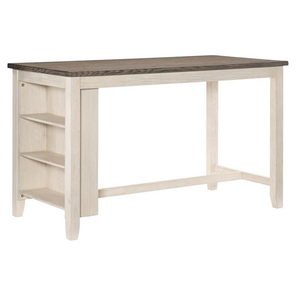 Lexicon Dickensian Counter Height Dining Table - Antique White & Rosy Brown Finish - Perfect for Kitchen Nooks, Breakfast Bars & Small Space Dining
