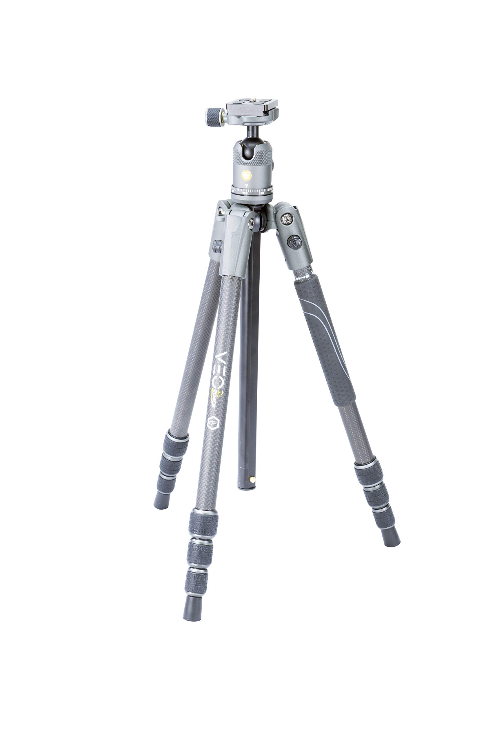 Vanguard VEO 2S 204CB Carbon Fiber Travel Tripod with Ball Head - Lightweight Compact Tripod for DSLR Cameras, Smartphones & Video | Includes Monopod, Phone Holder, Spiked Feet & Carrying Bag | Perfect for Travel, Hiking, Photography & Vlogging
