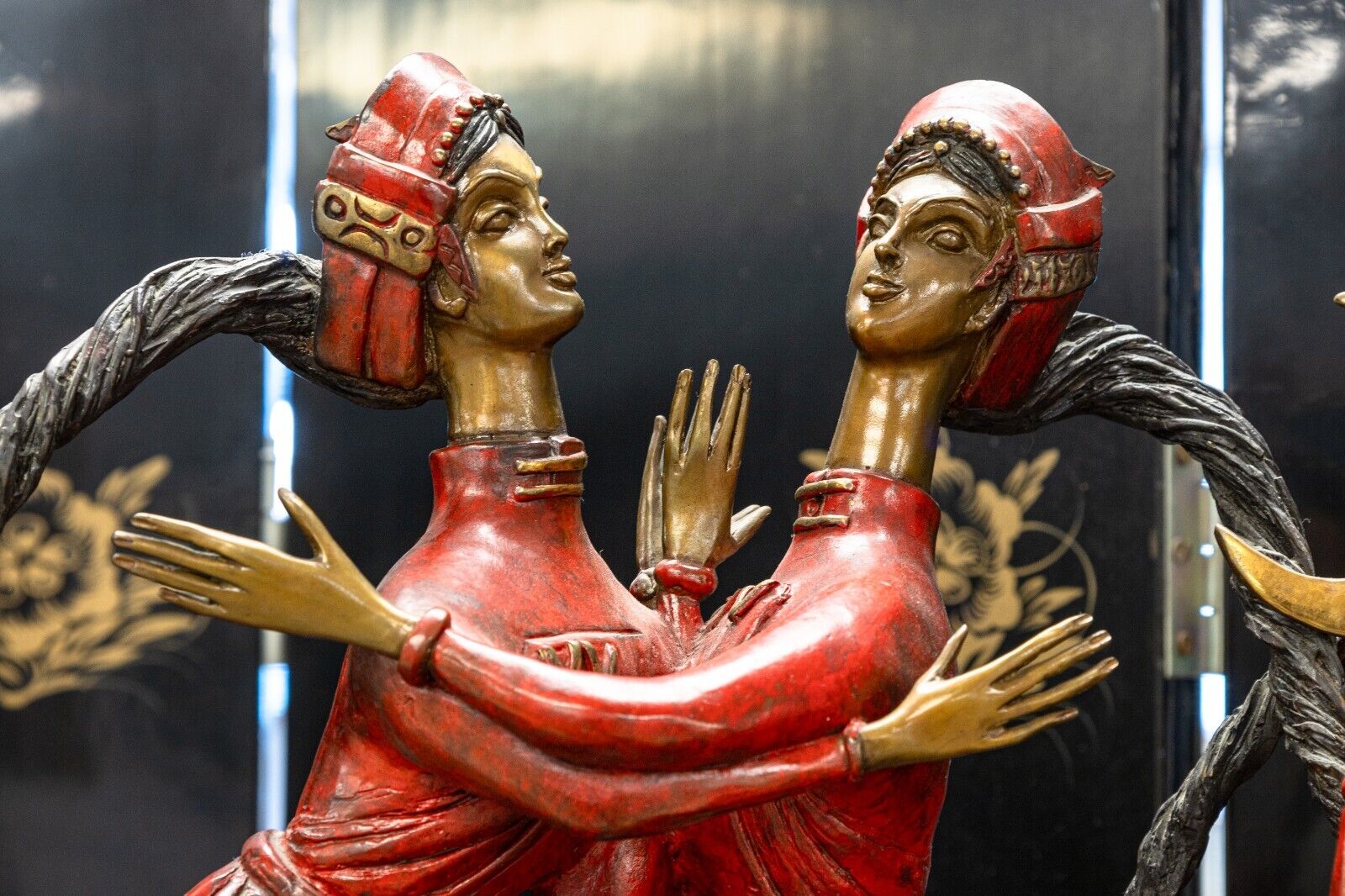 Jiang Tie Feng Bronze Sculpture - Moonlight Dance Figurine | Handcrafted Artwork for Home Decor & Office Display | Perfect Gift for Art Lovers & Collectors