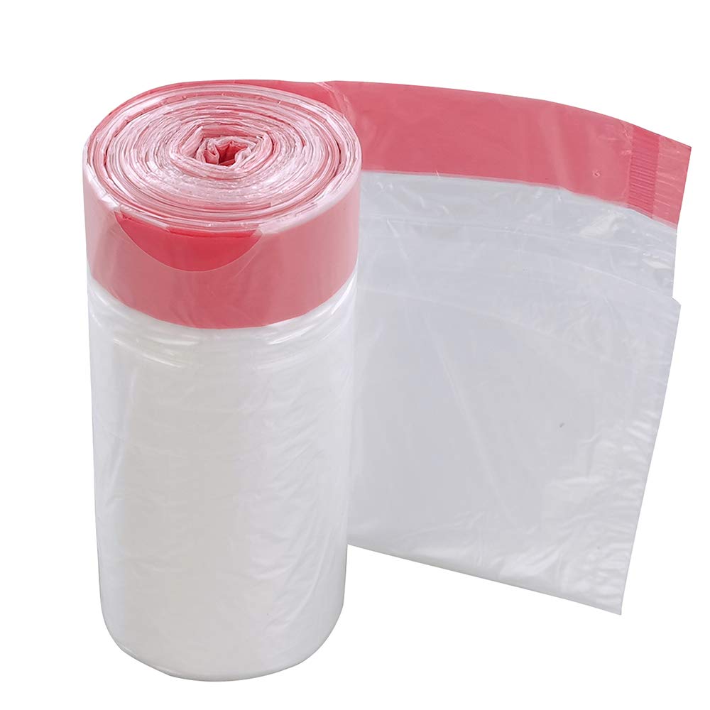 Jekiyo 8 Gallon Medium Trash Bags with Drawstring - 120 Count Clear Garbage Bags for Kitchen, Bathroom & Office Waste Disposal
