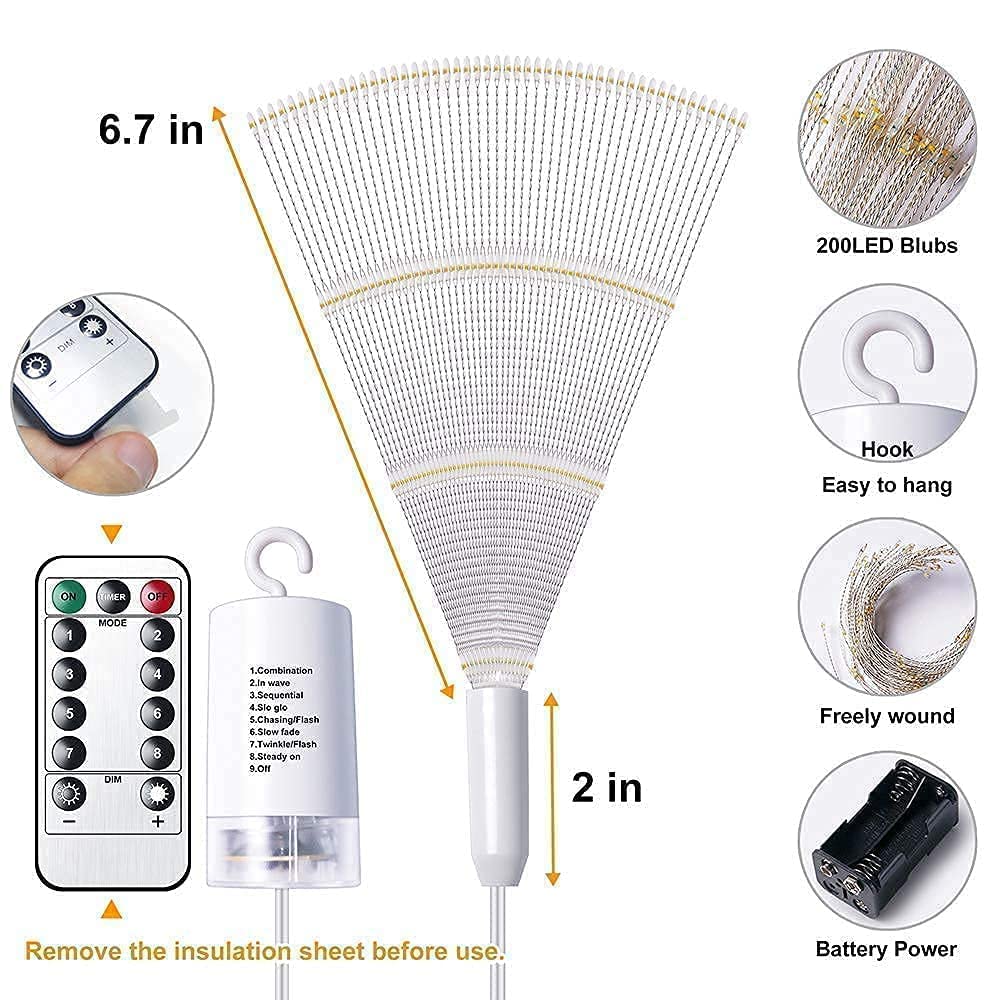 DenicMic Solar Firework Lights Outdoor Decor - 4 Pack (2 Firework + 2 Solar) for Garden, Yard, Patio, Holiday & Party Lighting