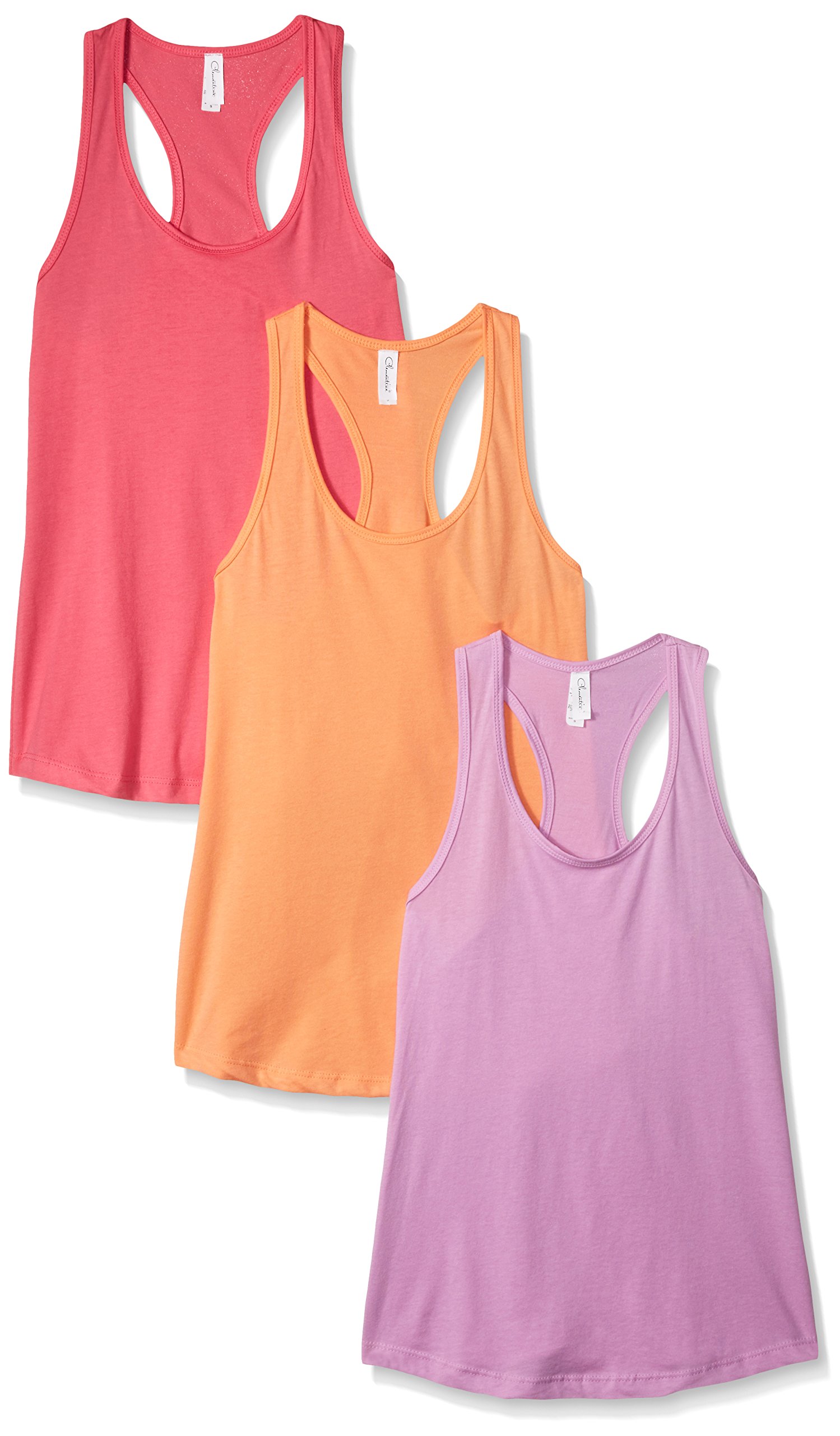 Clementine Apparel Women's Racerback Tank Tops - 3 Pack Workout Tops for Running, Gym & Yoga | Moisture-Wicking Activewear for Women