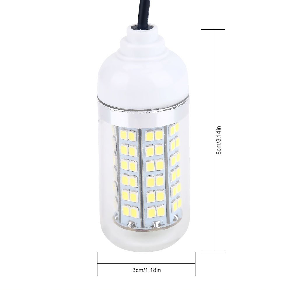 Zerone 12V 108LEDs IP68 Waterproof Submersible Underwater Fishing Light - Bright LED Fish Attractor Lamp for Night Boat Fishing, Crabbing & Ice Fishing | Perfect for Deep Sea, Lake & River Fishing Adventures