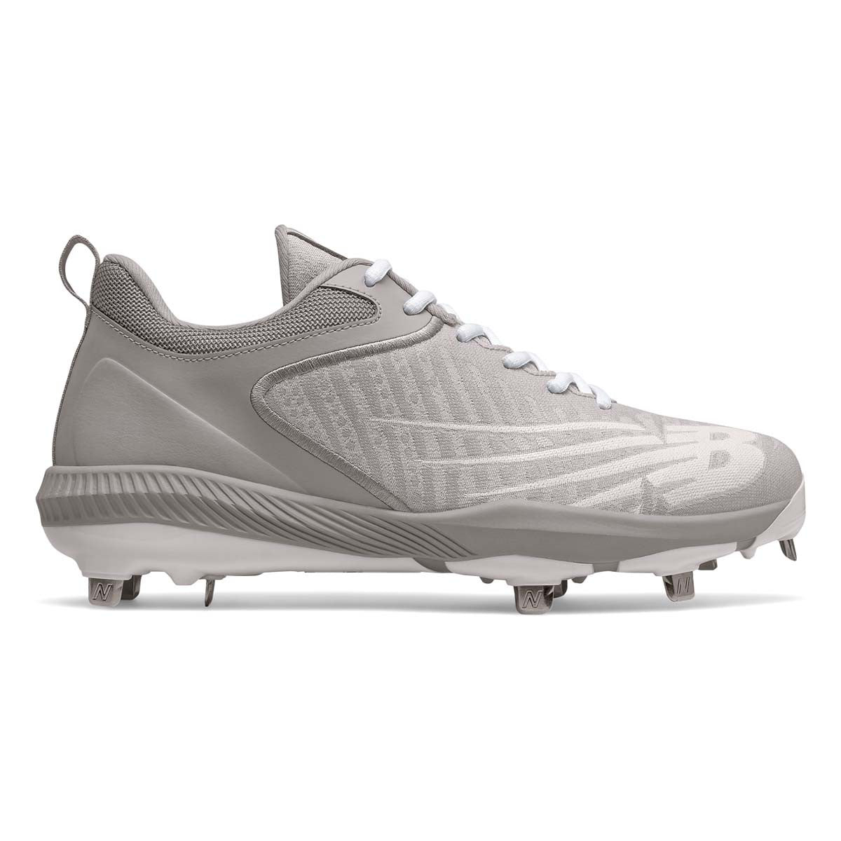 New Balance FuelCell 4040v6 Gray & White Low Metal Cleats for Men - Lightweight Soccer Cleats with Enhanced Traction for Artificial Turf & Firm Ground - Perfect for Training & Matches